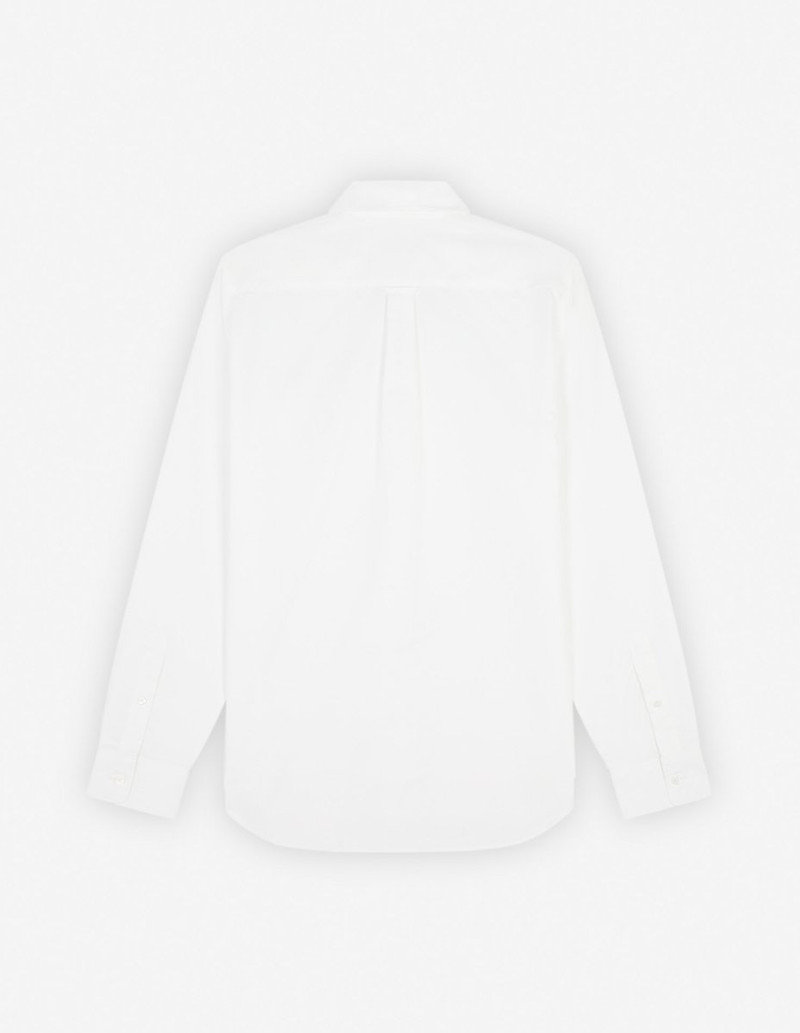 Maison Kitsuné BUTTON DOWN CLASSIC SHIRT WITH GREY FOX HEAD PATCH IN OXFORD outlook