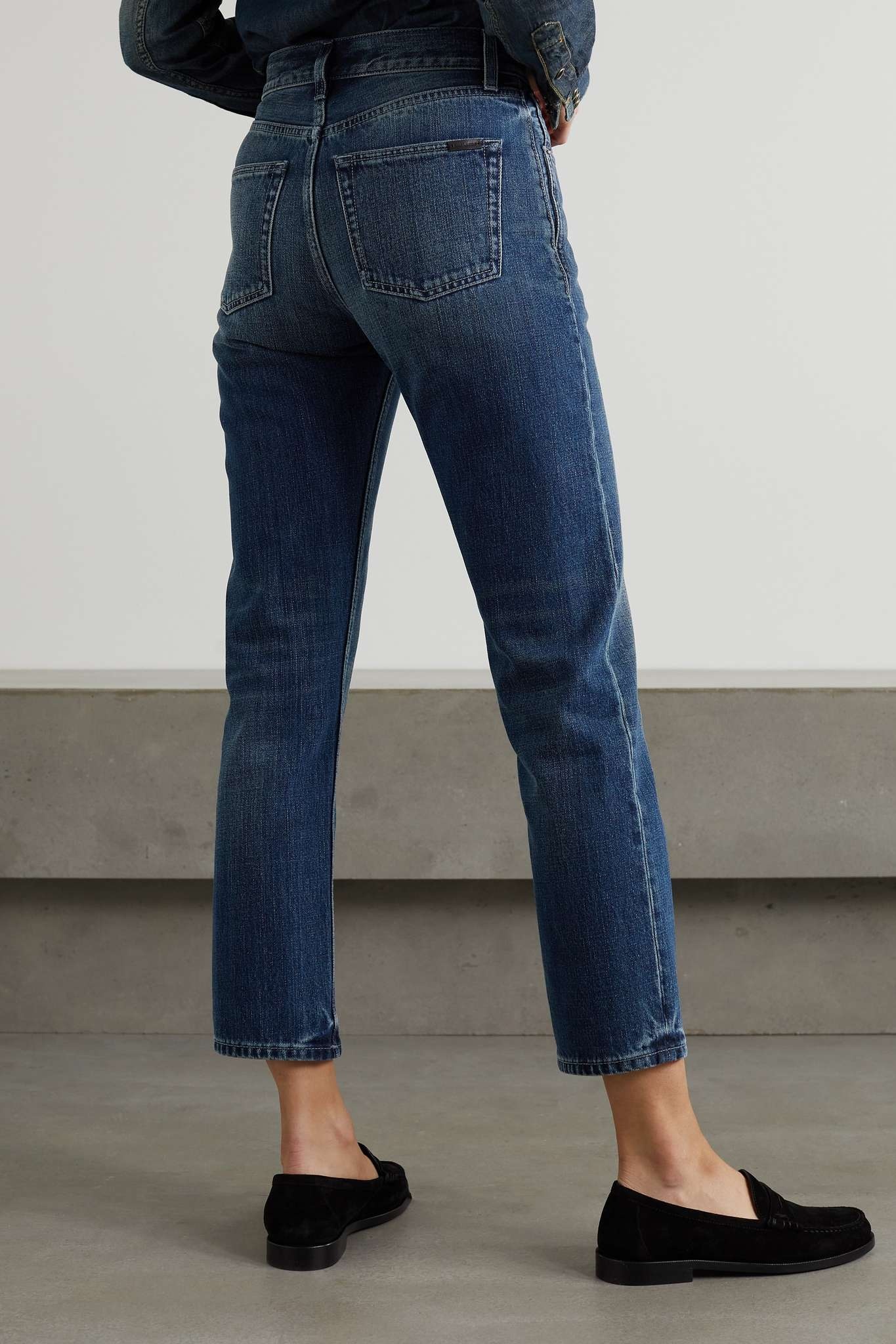 Cropped high-rise straight-leg jeans - 4