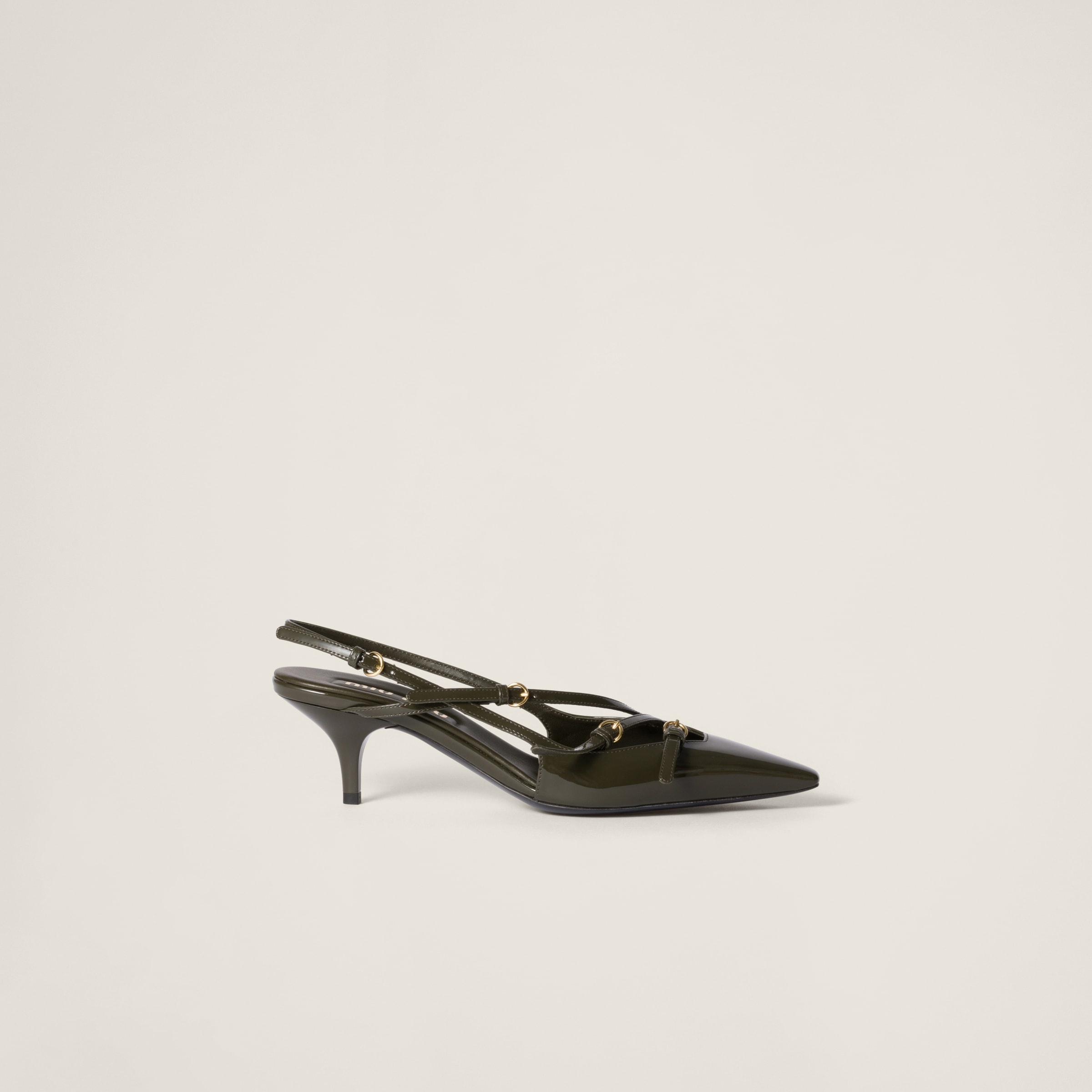 Patent leather slingbacks with buckles - 2