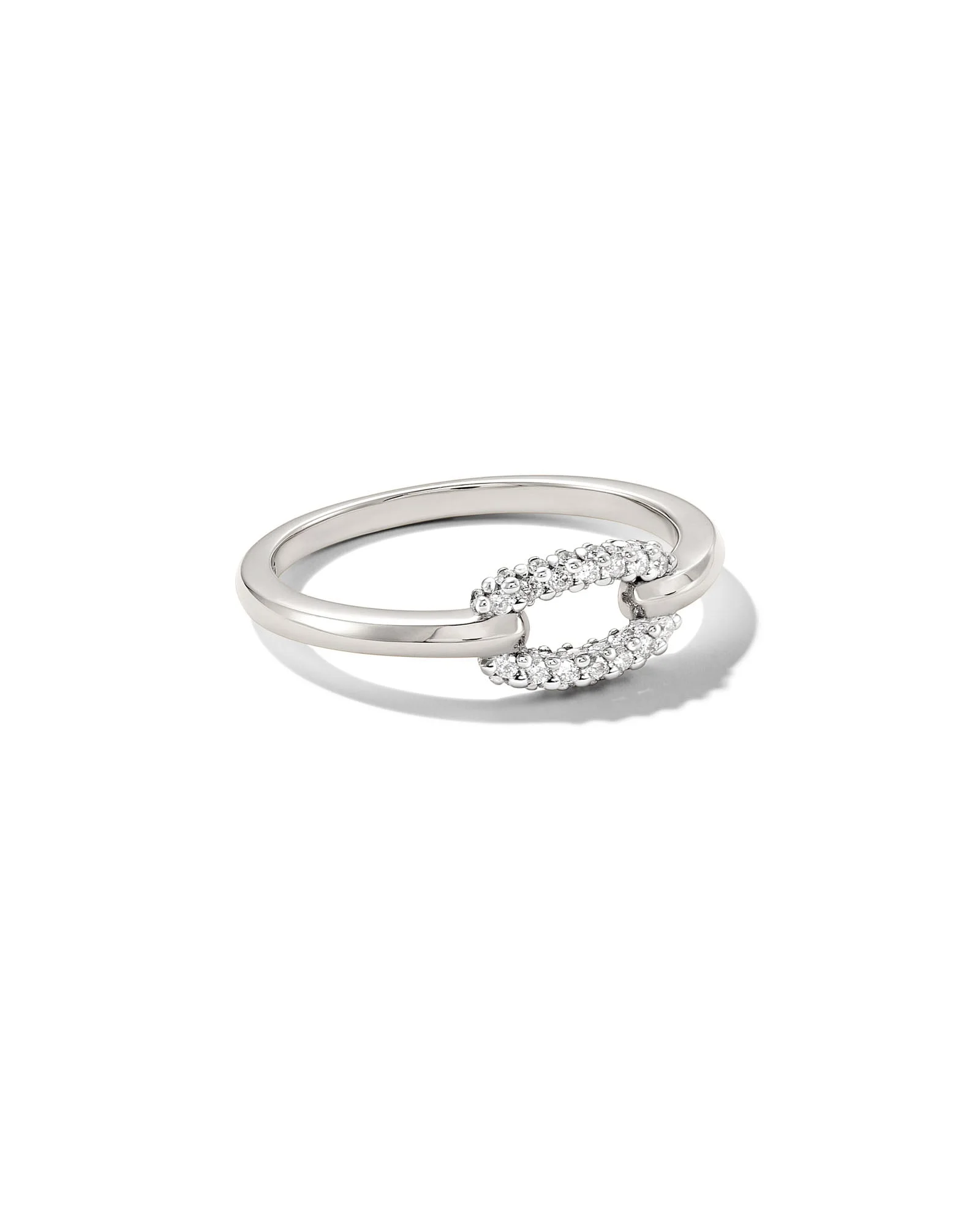 0.15 ct Elisa 14k White Gold Interlocking Band Ring in White Diamond - 1