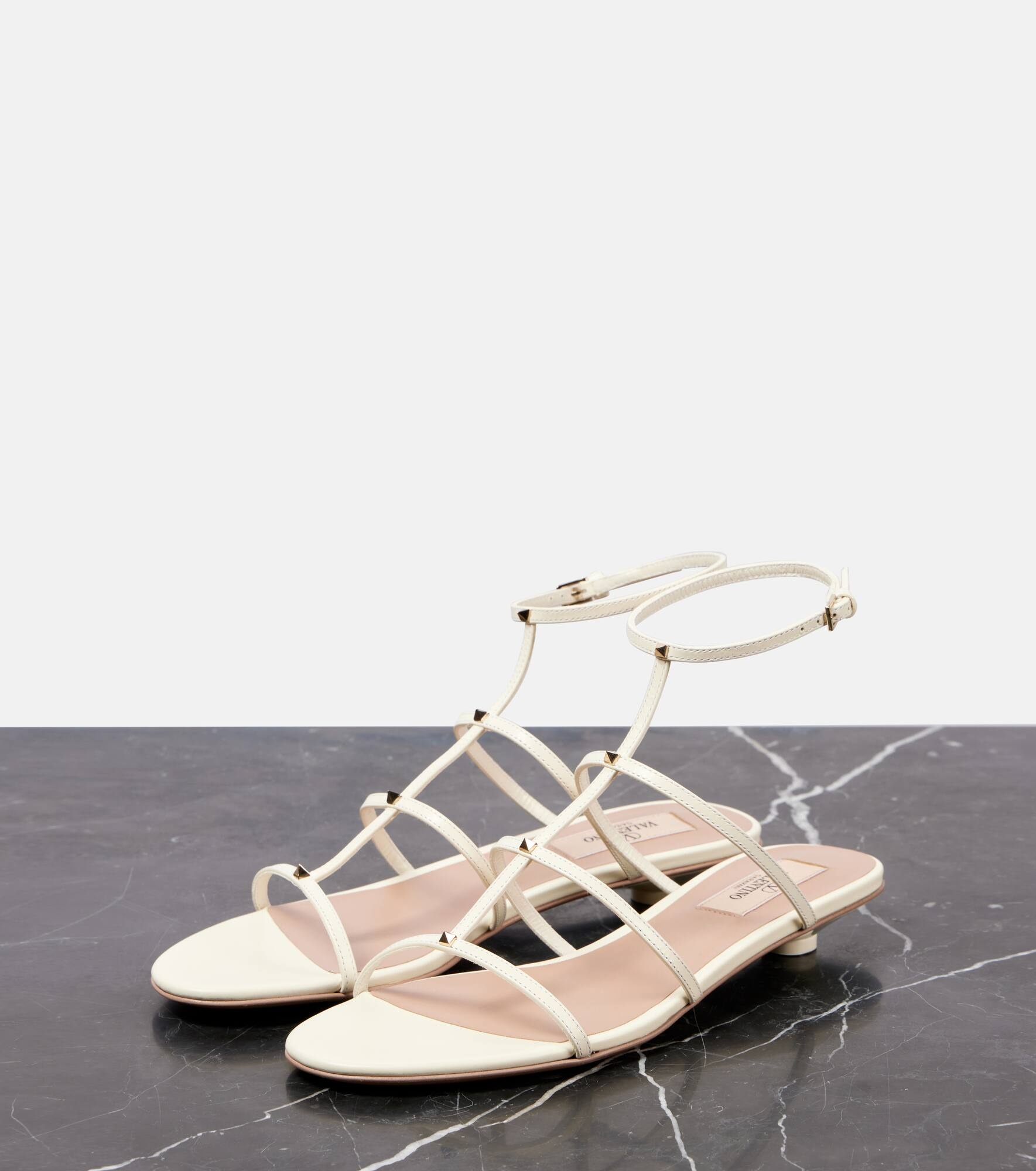 Rockstud Wispy leather sandals - 5