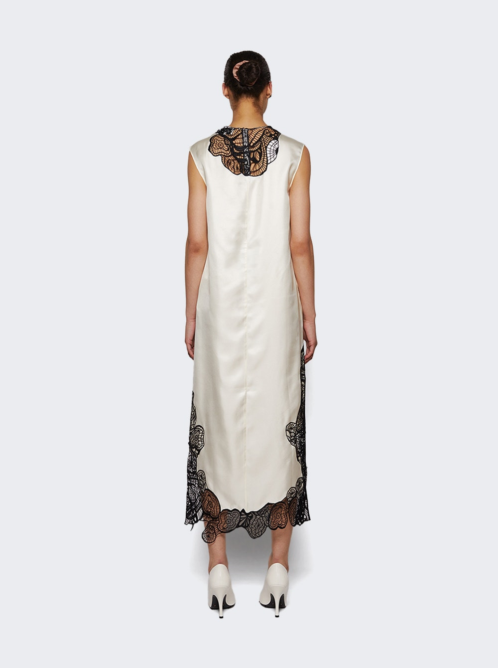 Uma Sleeveless Long Dress Ivory And Black - 4