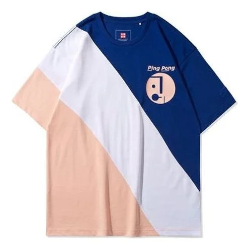 Li-Ning Paris fashion week SS20 Series Colorblock Short Sleeve 'Navy Blue White Pink' AHSQ281-1 - 1