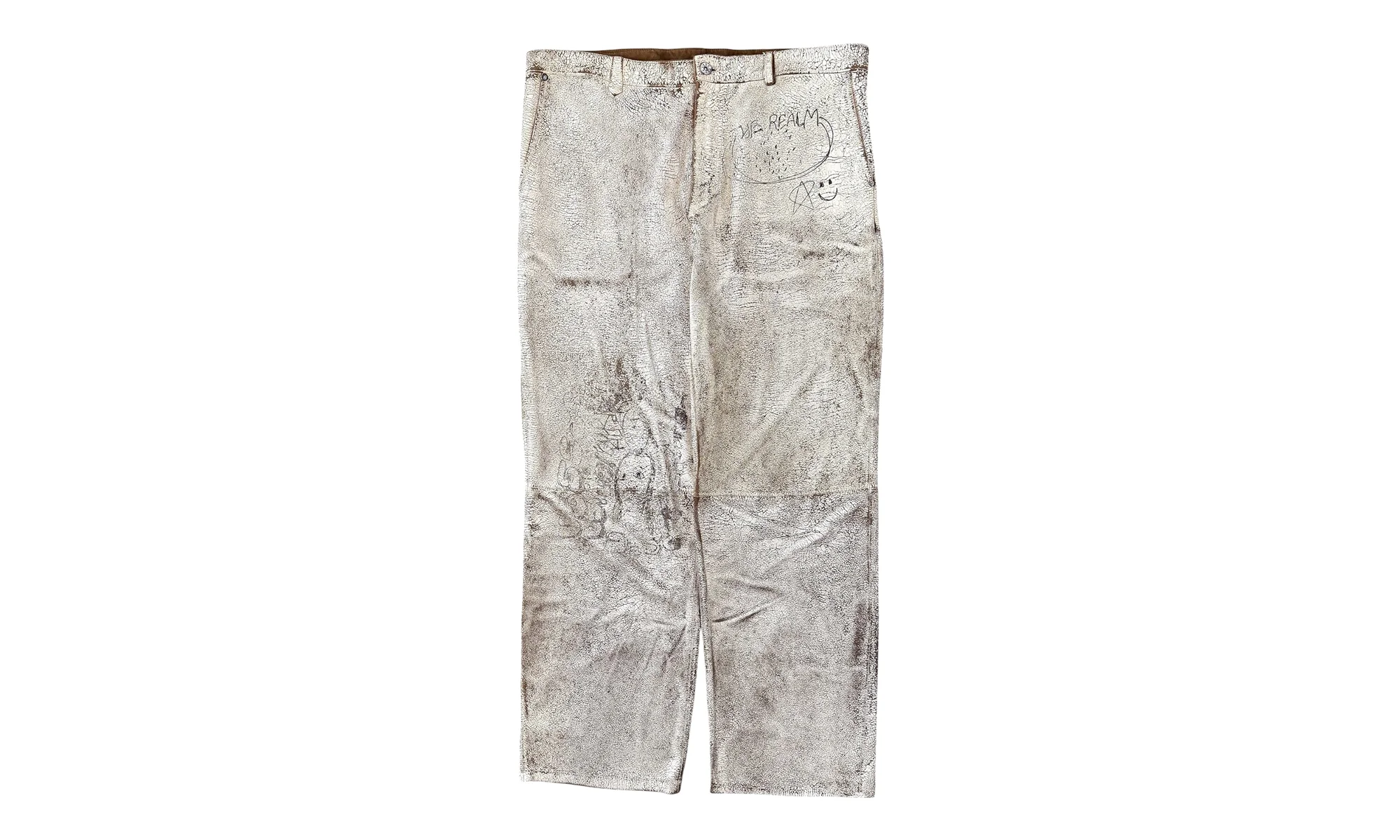 The Realm Painted Suede Jeans "Cream" PHTRPSJC - 1