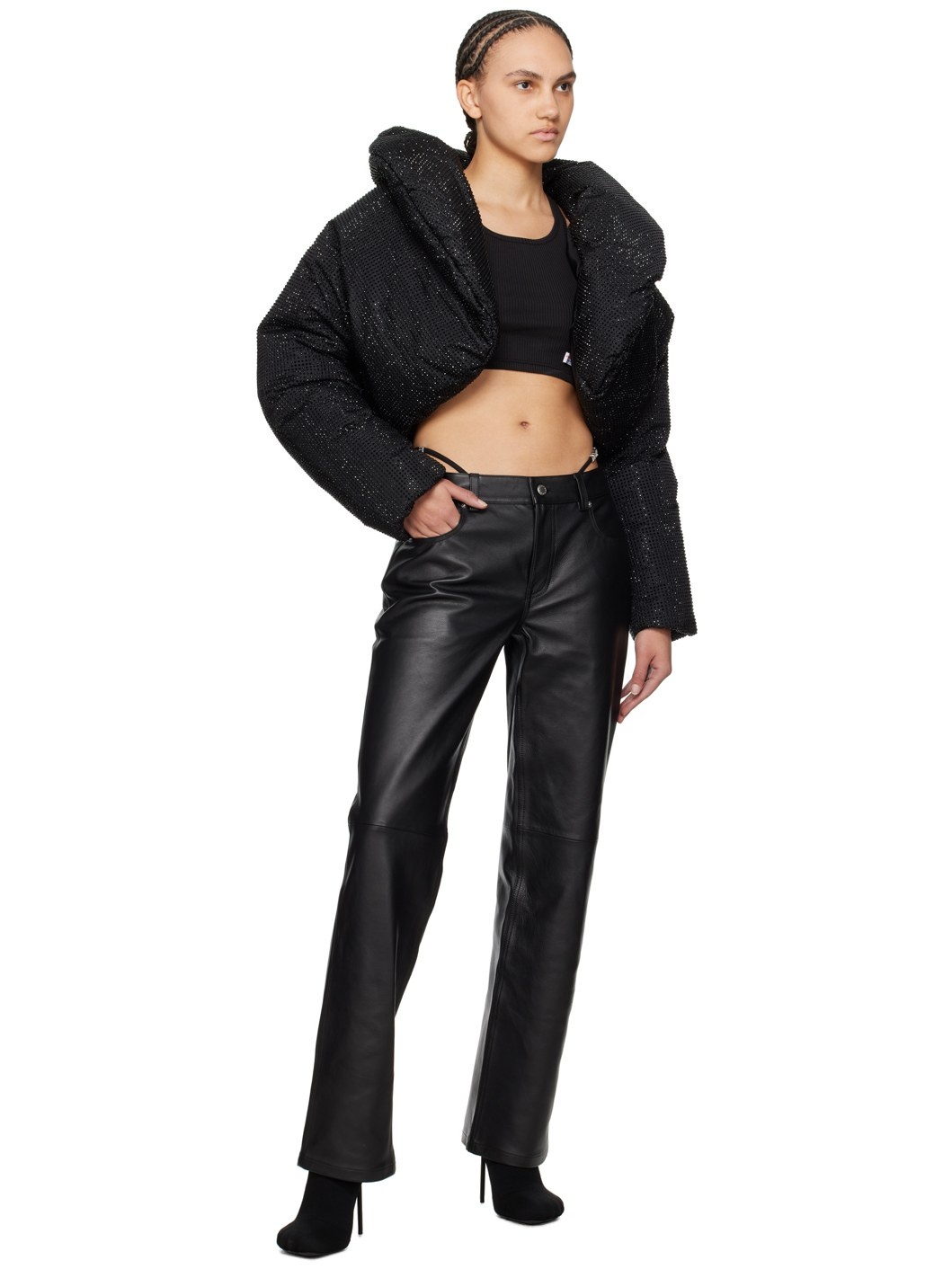 【関税込み】Alexander Wang ブラック Hotfix ダウンジャケット Alexander Wang Black Hotfix Down Jacket | ssense | REVERSIBLE