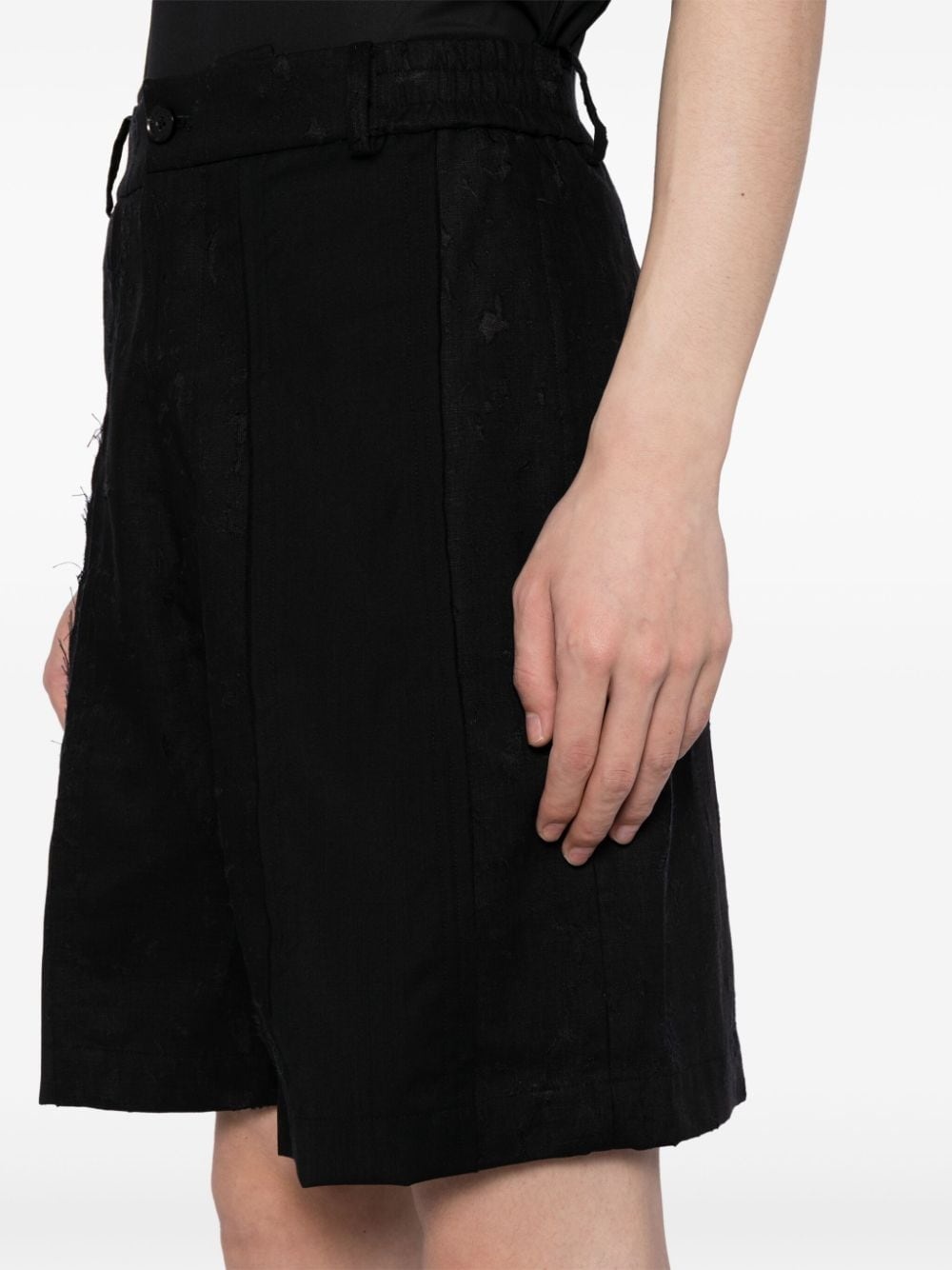 high-waisted wool shorts - 5