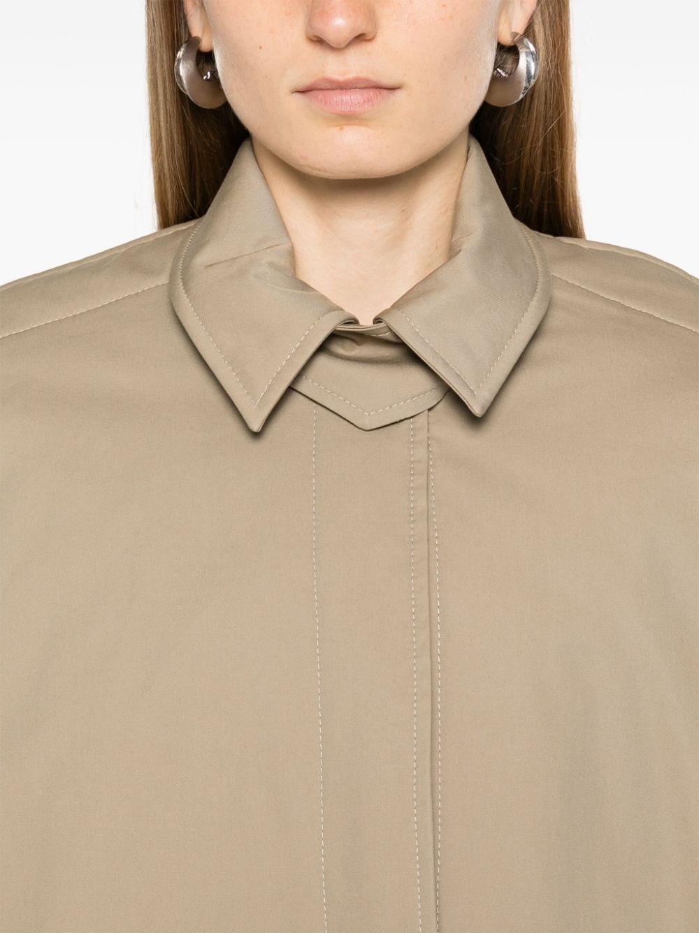 cropped gabardine cape - 5