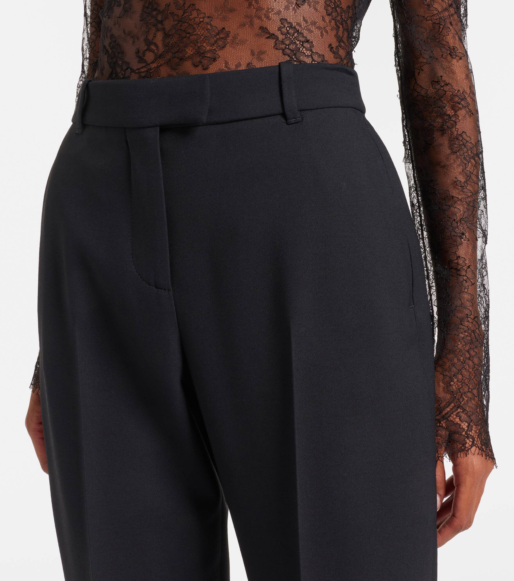 Wool and silk-blend straight pants - 4
