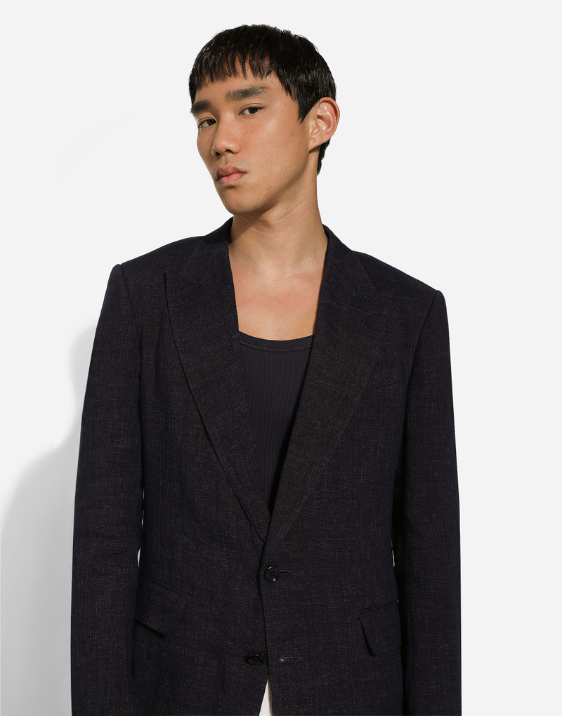 Single-breasted linen-blend Sicilia-fit jacket 4