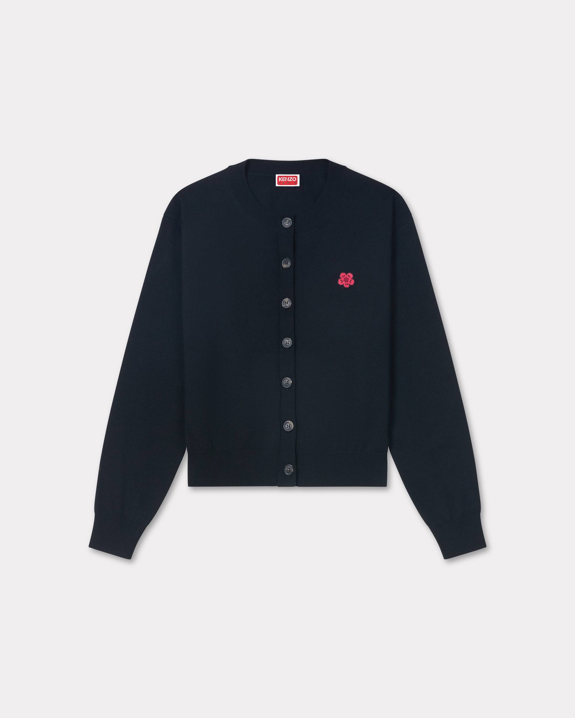 'Boke Flower' embroidered crewneck cardigan - 1