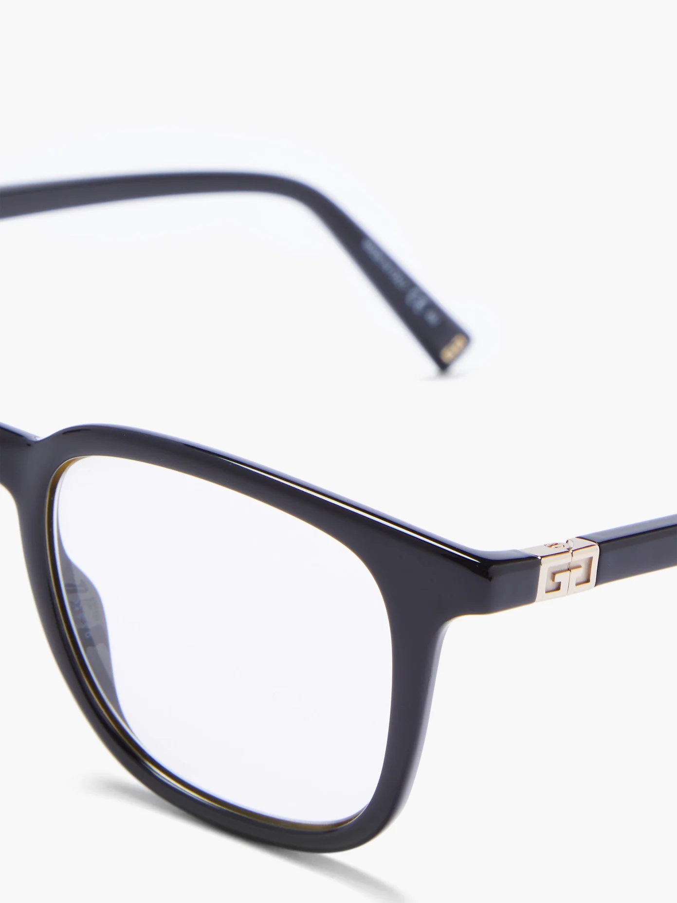 Monogram-hinge square acetate glasses - 3