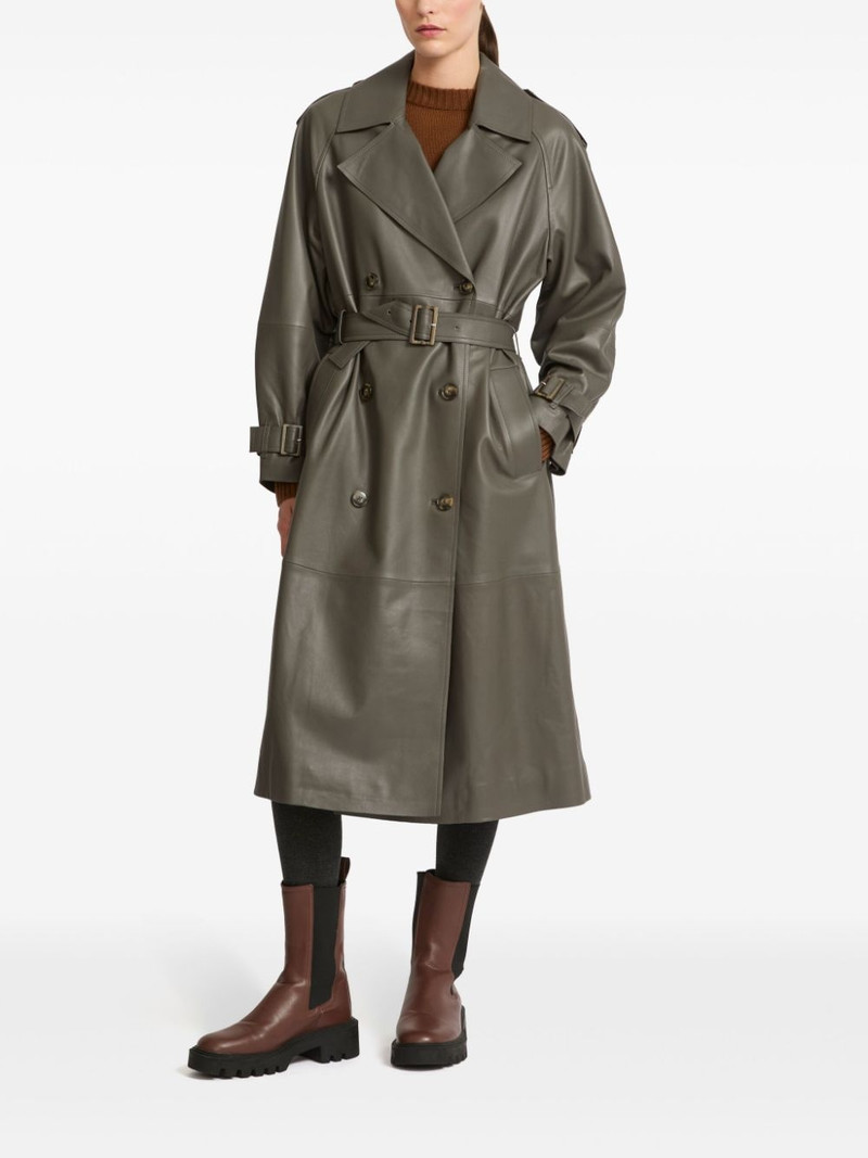Yves Salomon belted leather trench coat outlook