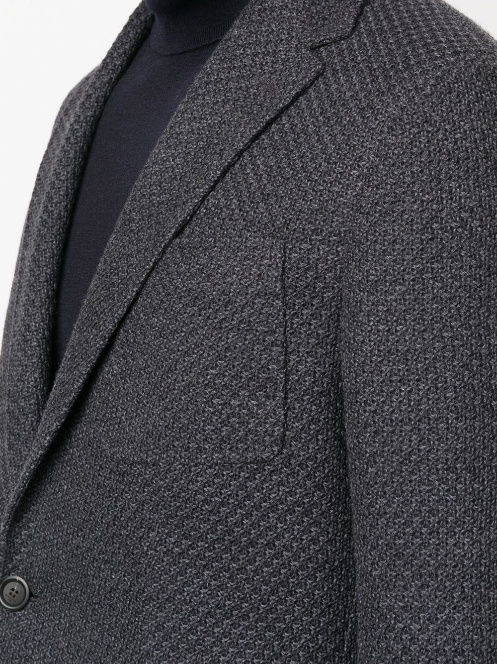 textured-knit wool blazer - 5