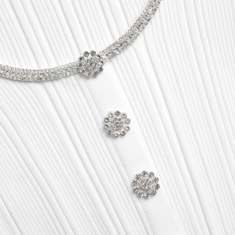 White Embellished Knit Top 5