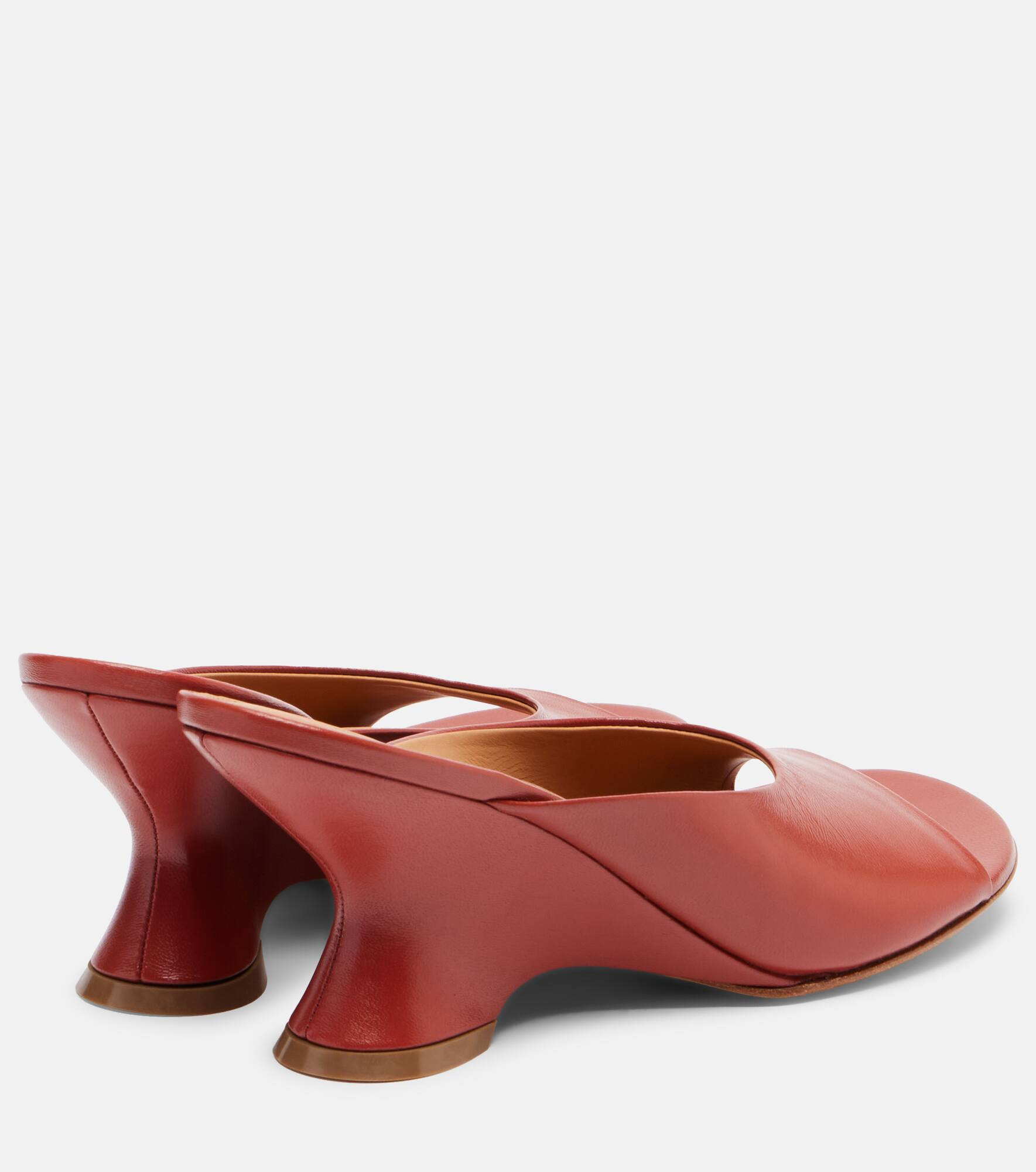75 leather wedge mules - 2