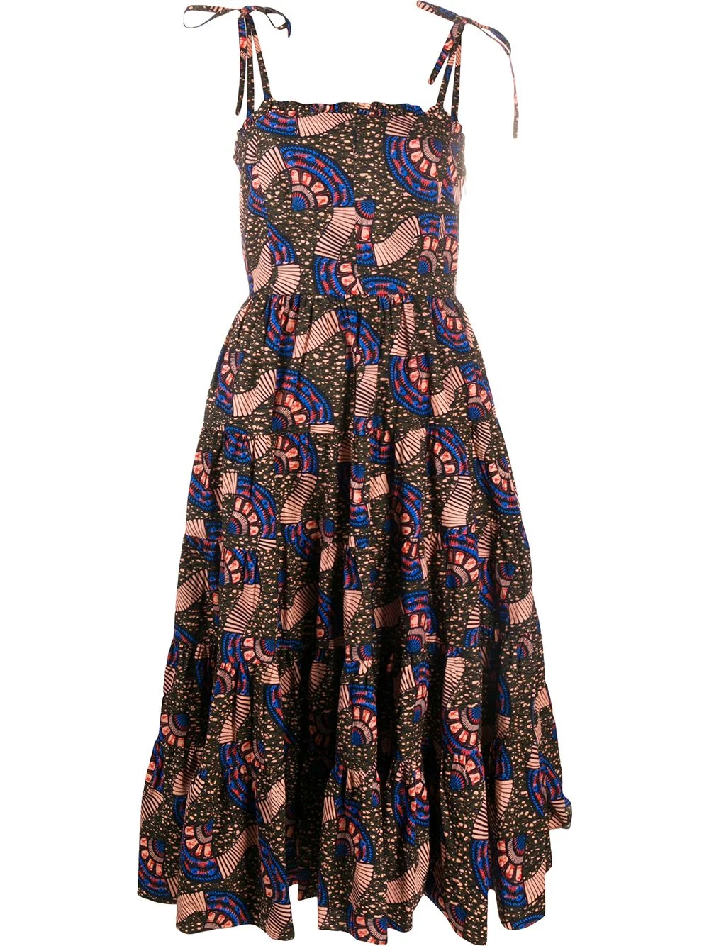tiered abstract print dress - 1