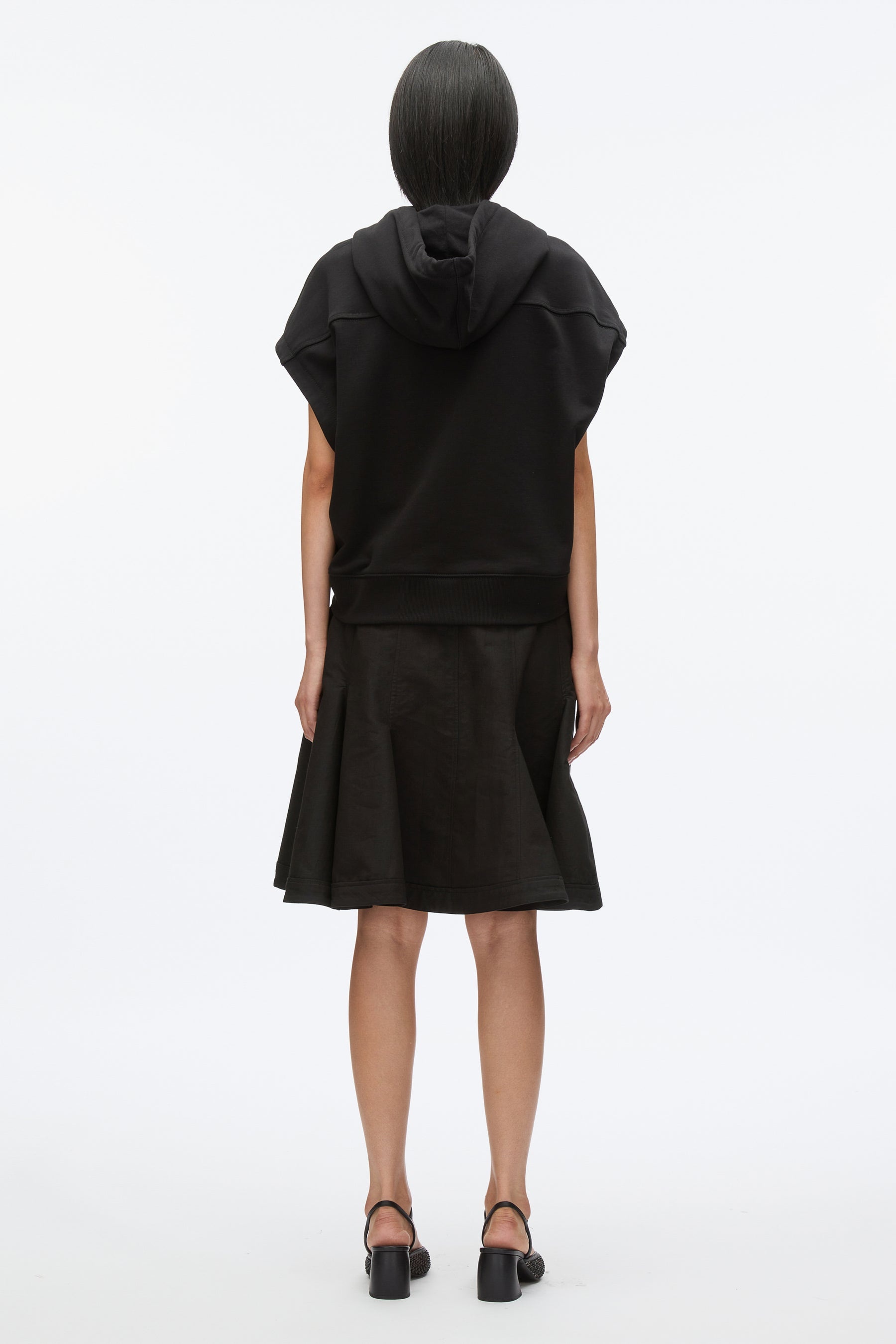 Hoodie Dress with Flounce Skirt - 4