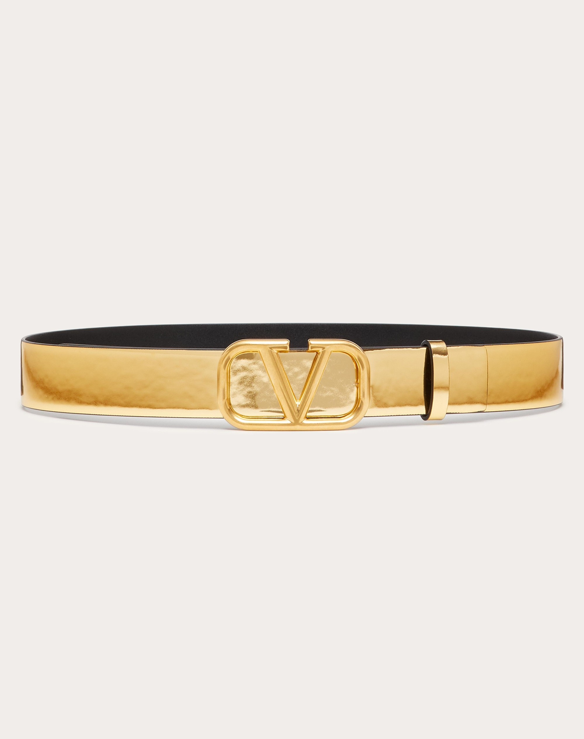 VLOGO SIGNATURE BELT IN MIRROR-EFFECT CALFSKIN 30 MM - 1