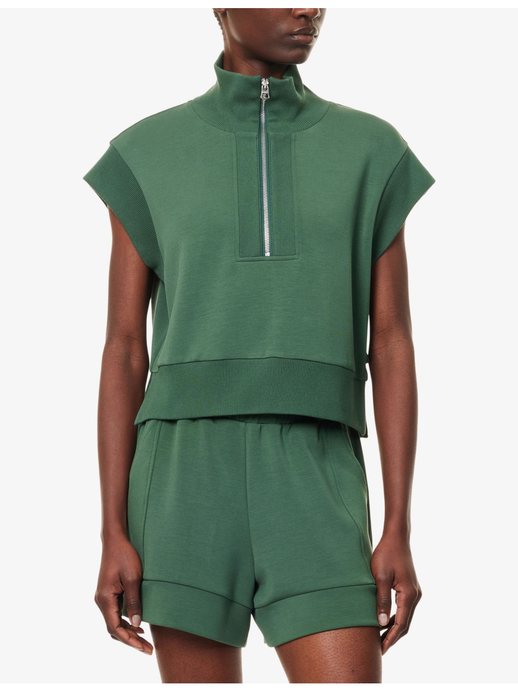 Kelly Half-Zip Stretch-Jersey Vest - 3