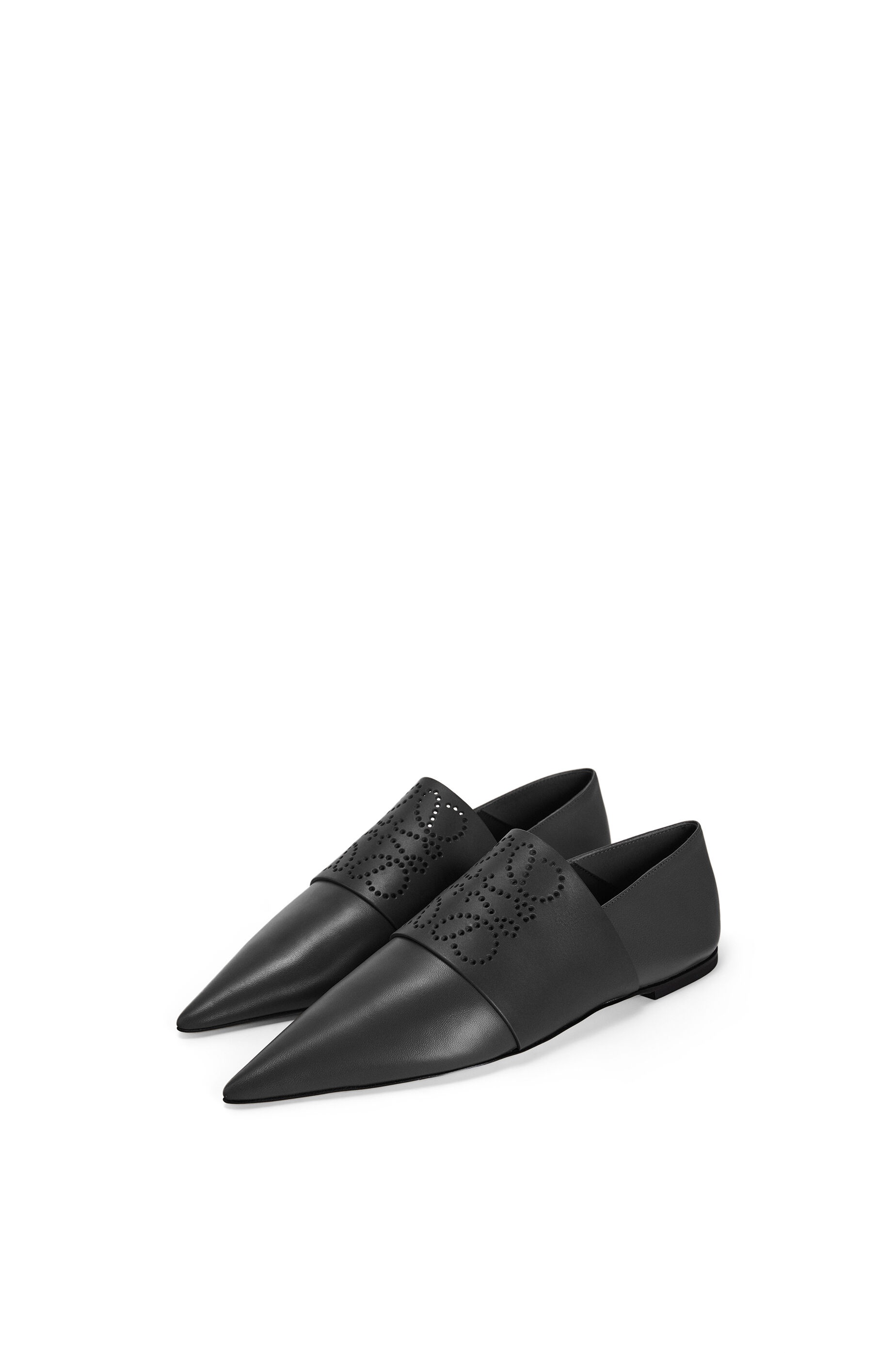 Perforated anagram pointy mule in calf - 2