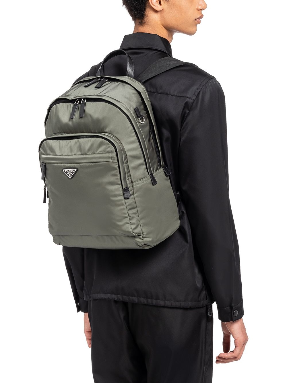 Re-Nylon logo-plaque backpack - 6