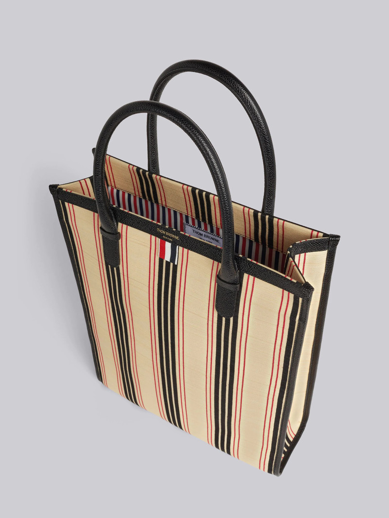 Multicolor Horse Hair Leather Detail Vertical Tote 5