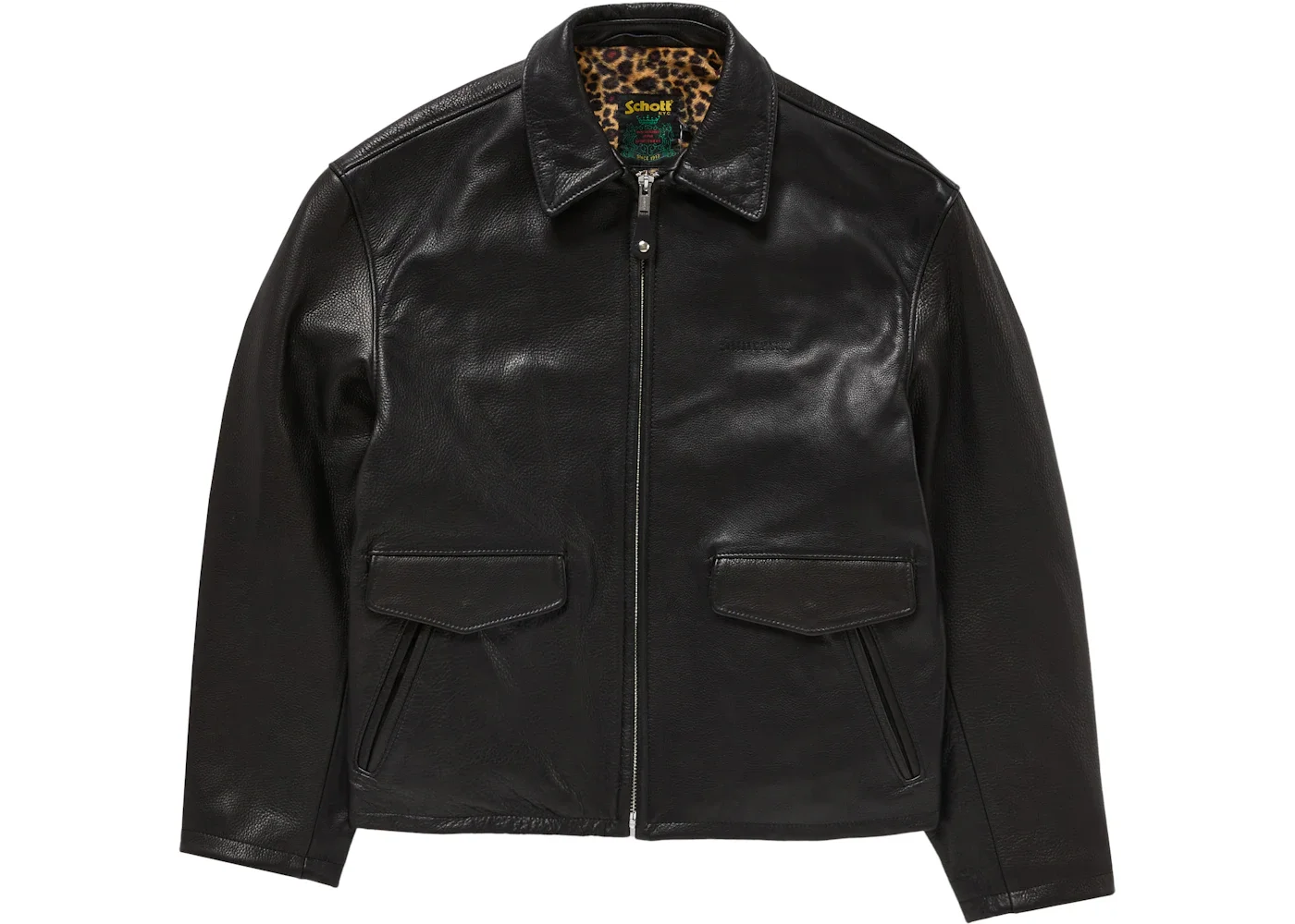 Supreme Supreme Schott Leather Racer Jacket (FW24) Black 