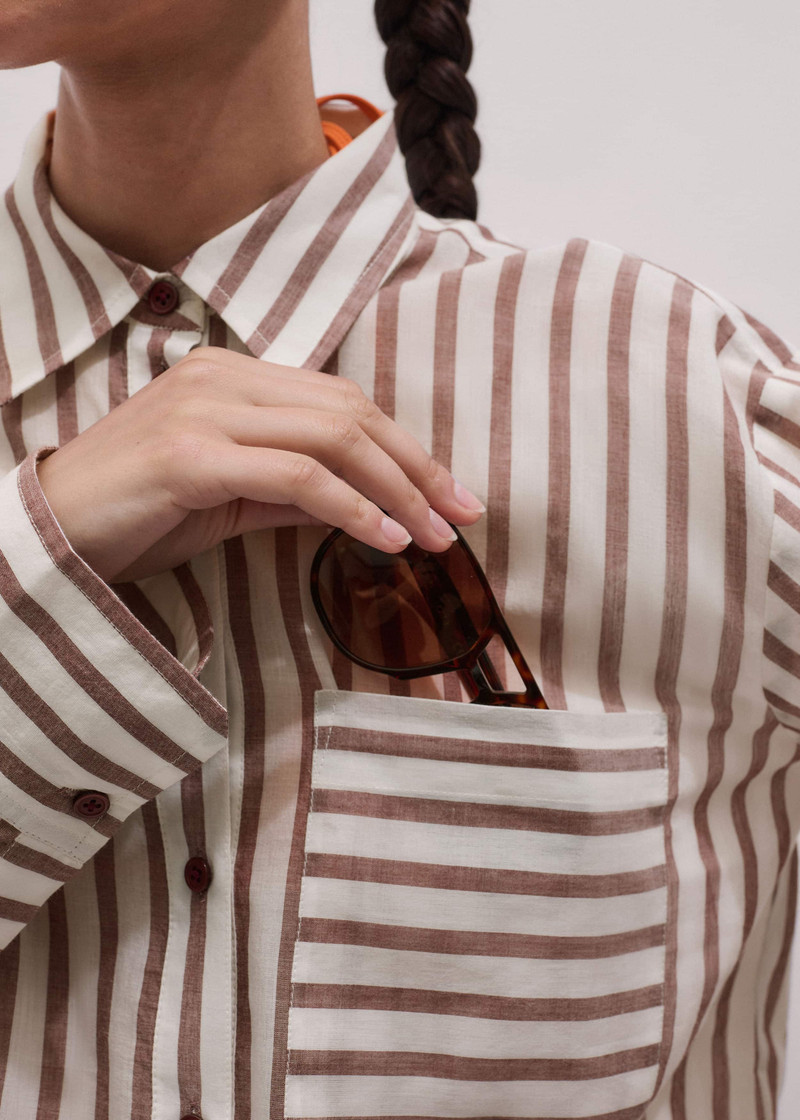 ME+EM Stripe Boyfriend Shirt outlook