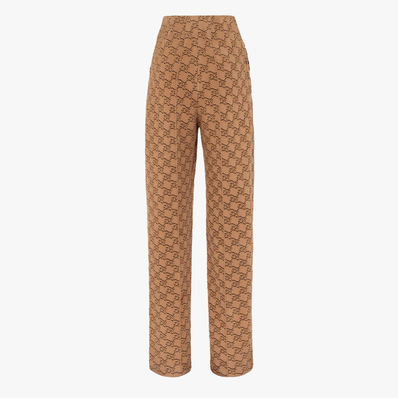 FENDI Beige velvet and viscose pants outlook