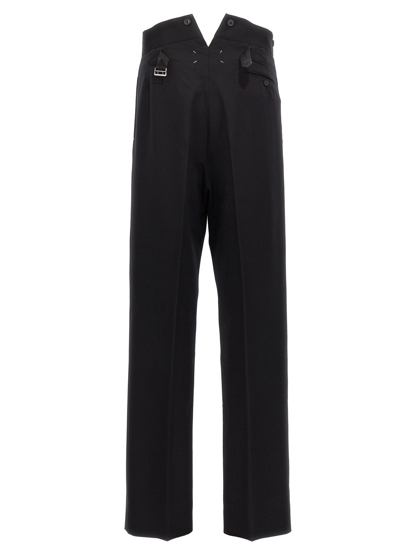 パンツ MAISON MARGIELA Strap wool pants Black  S50KA0654M35032 Maison Margiela Strap Wool Pants Black | wananluxury
