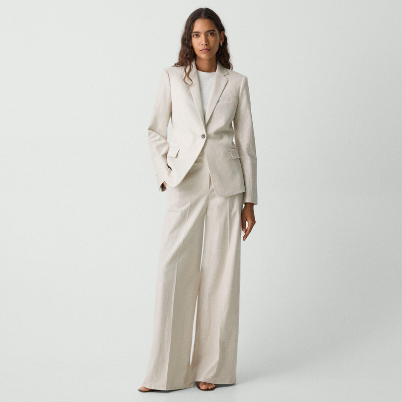 Theory Slim Blazer in Striped Canvas outlook