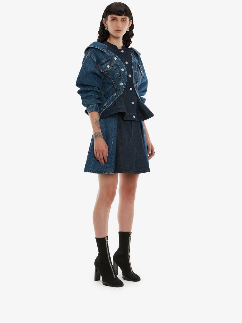 Denim Trompe L’oeil Jacket in Blue - 3