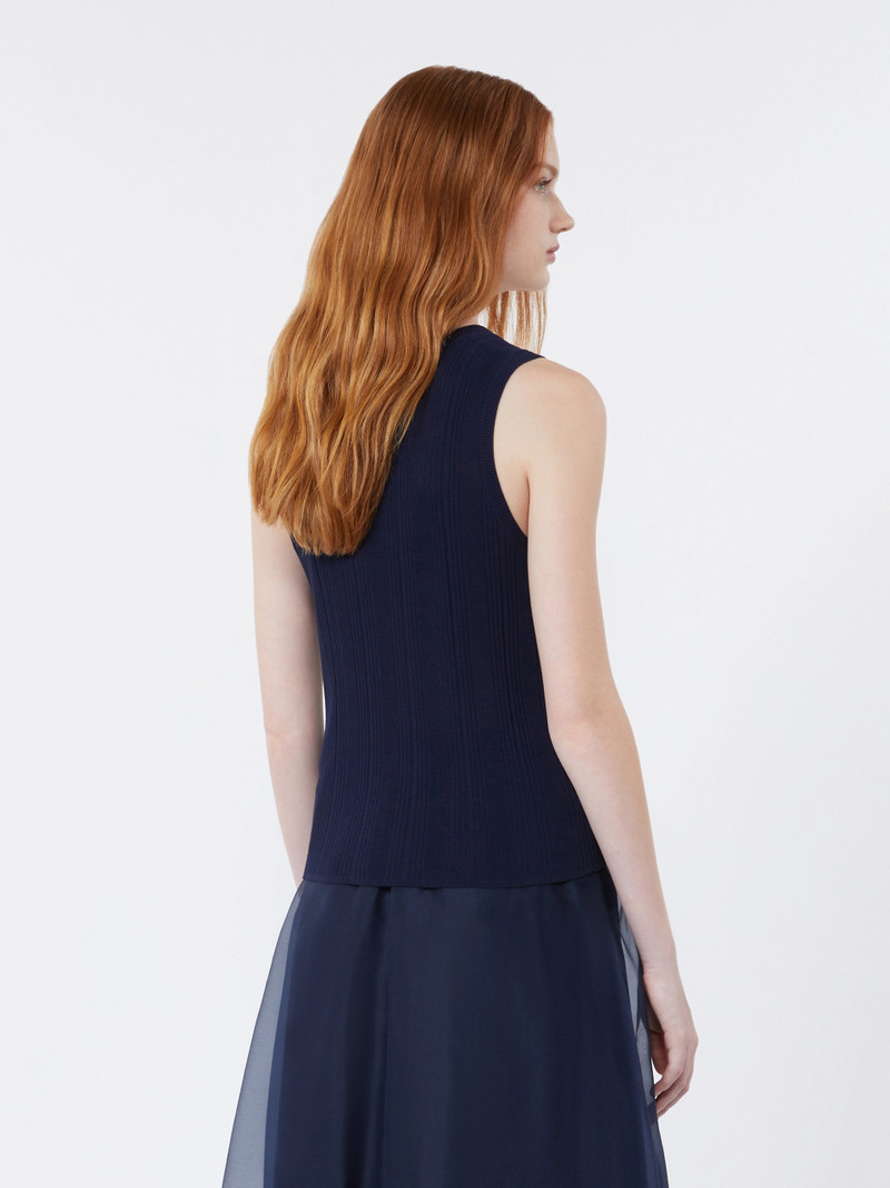 COSE Viscose yarn sleeveless jumper - NAVY 4