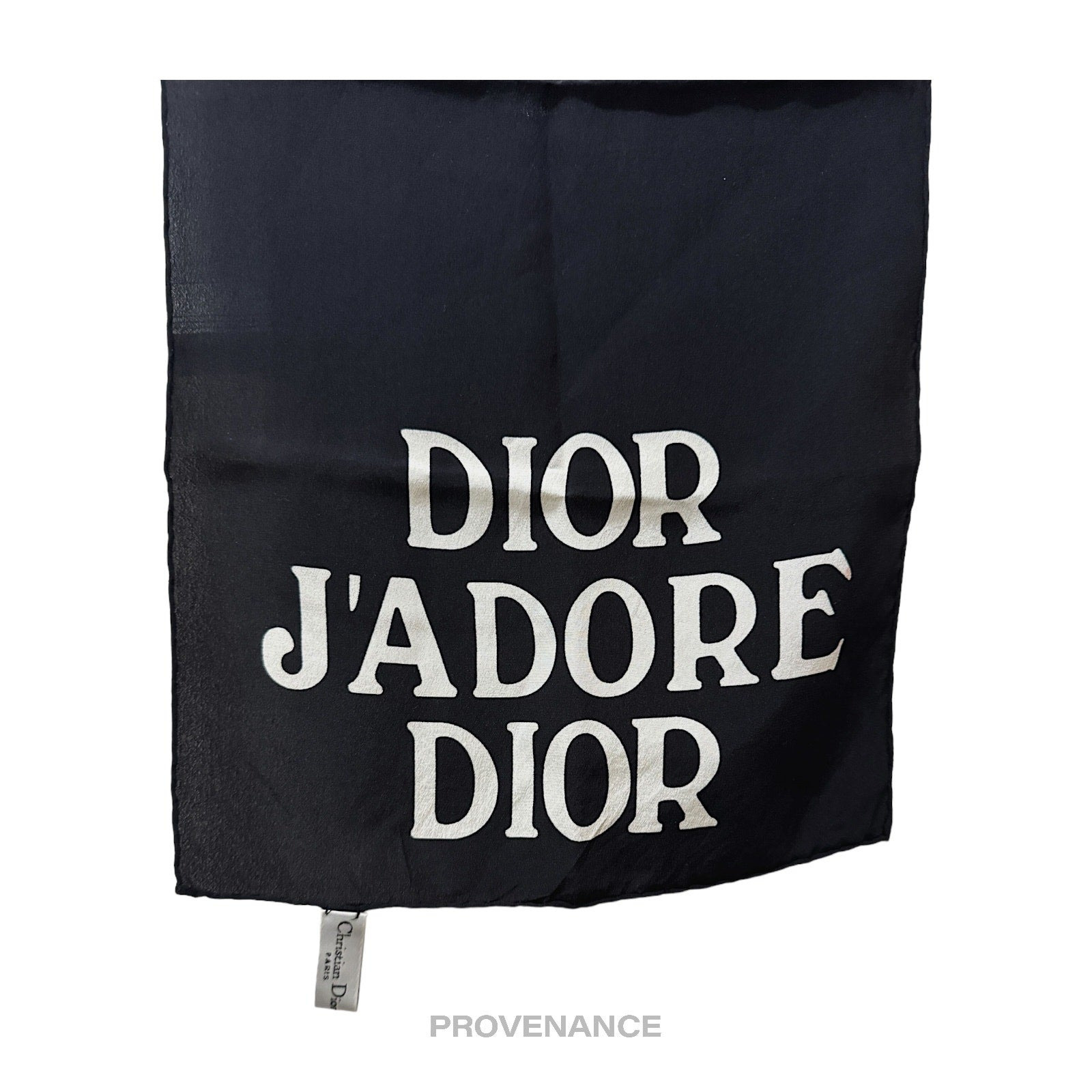 Christian Dior "J'ADORE DIOR" Silk Scarf - Black 100 - 3