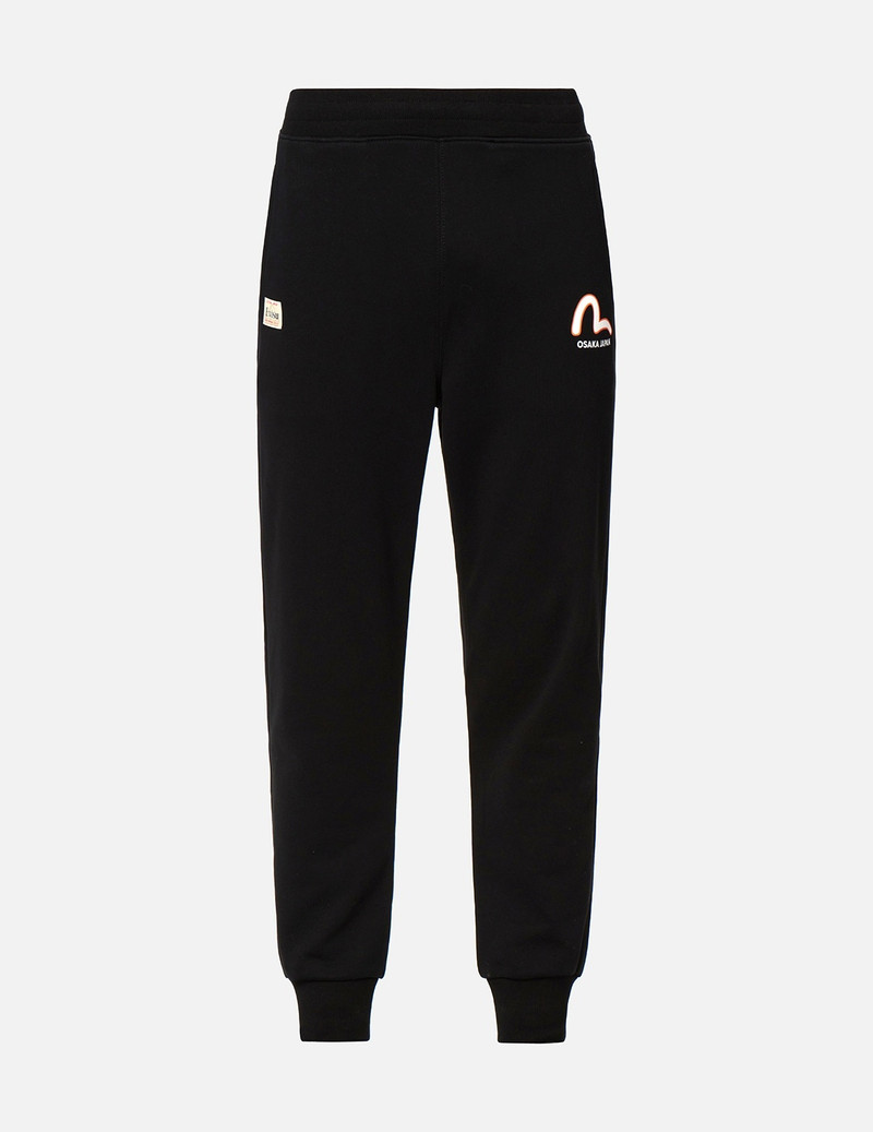 EVISU SQUAD DAICOCK PRINT WITH FORTUNE CAT EMBROIDERY SWEATPANTS 1