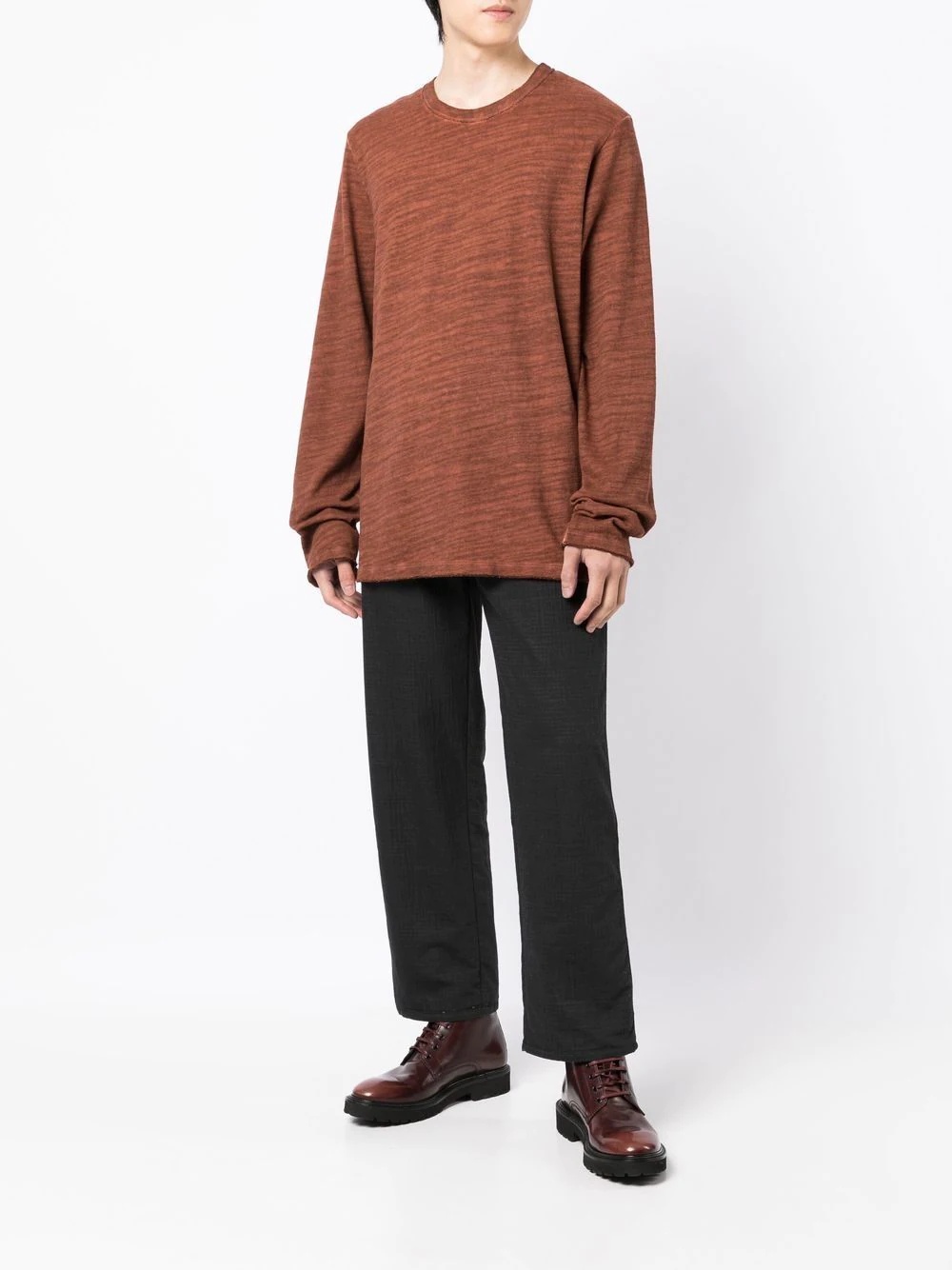 mélange round-neck jumper - 2