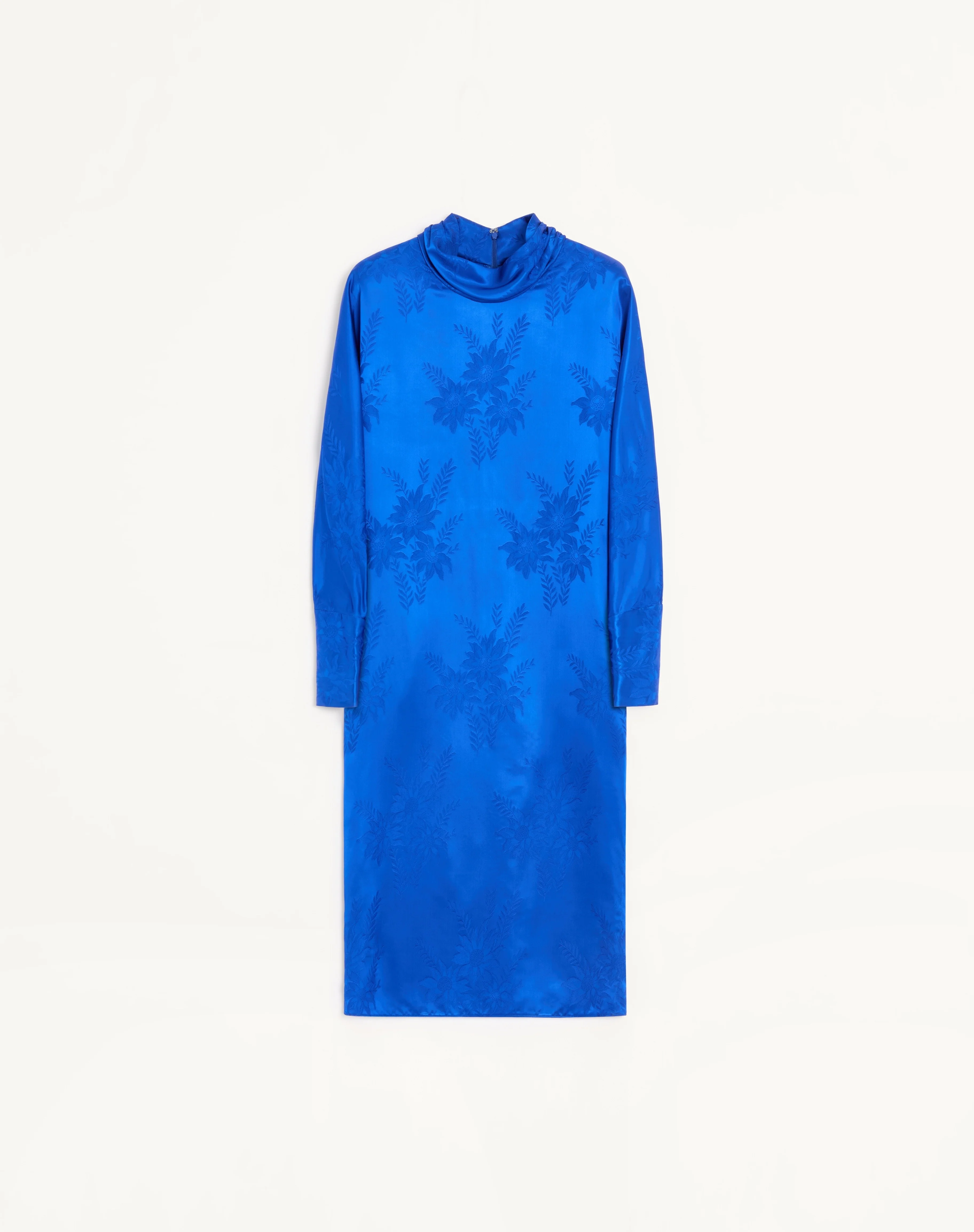 MIDI DRESS IN SHINY-MATTE FLOWERISM SUNFLOWERS JACQUARD - 1