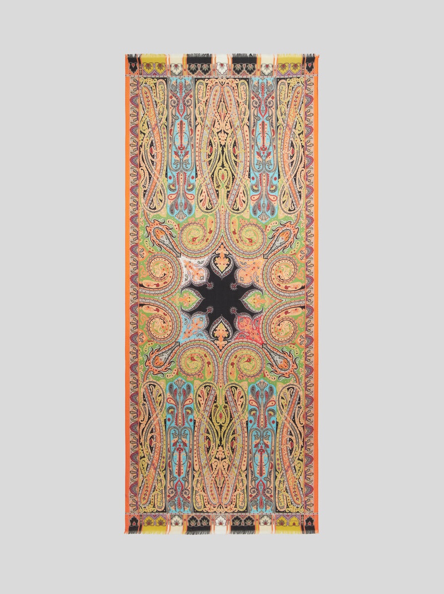 PAISLEY SILK AND CASHMERE SCARF - 2