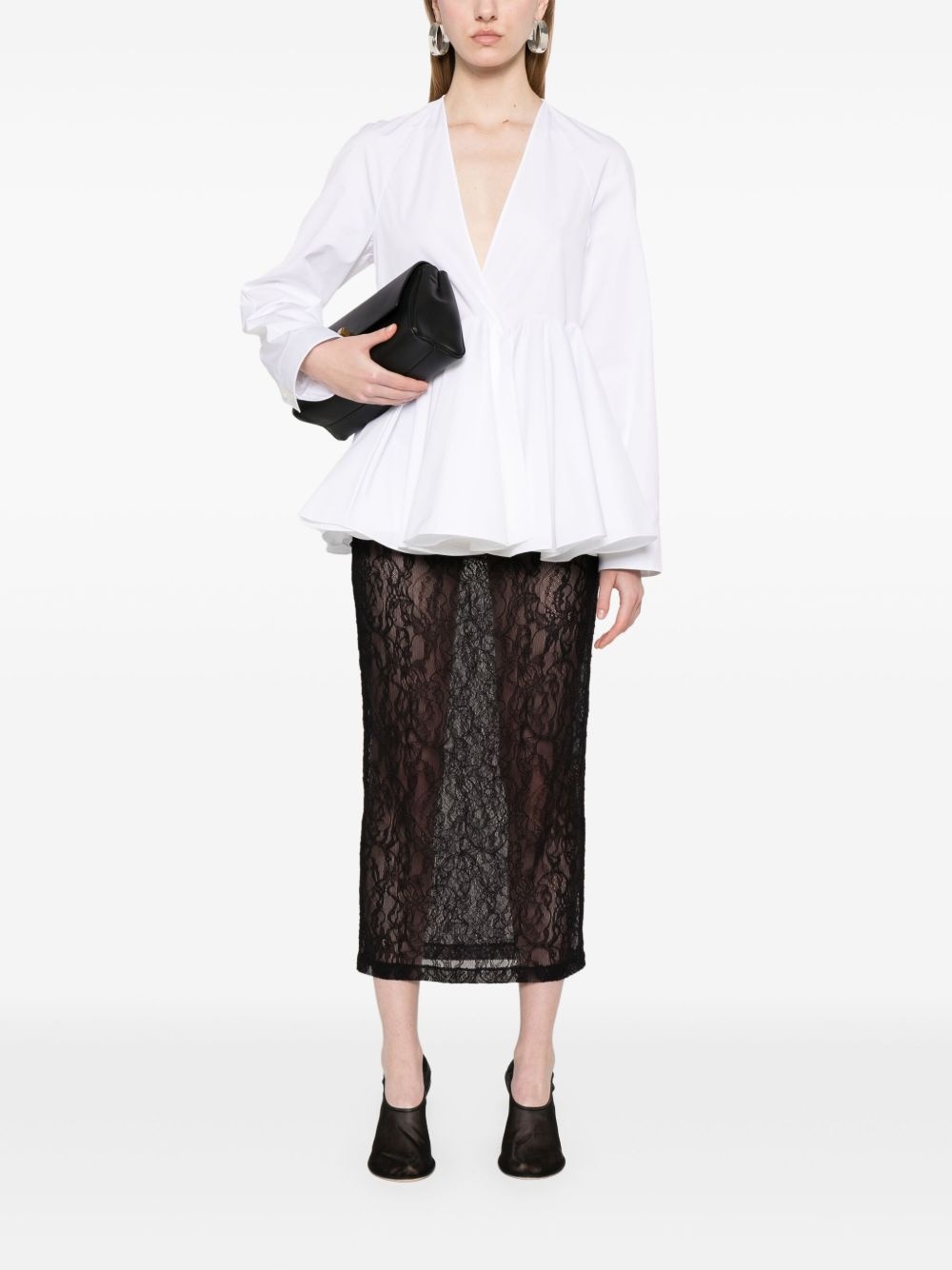 lace midi skirt - 2