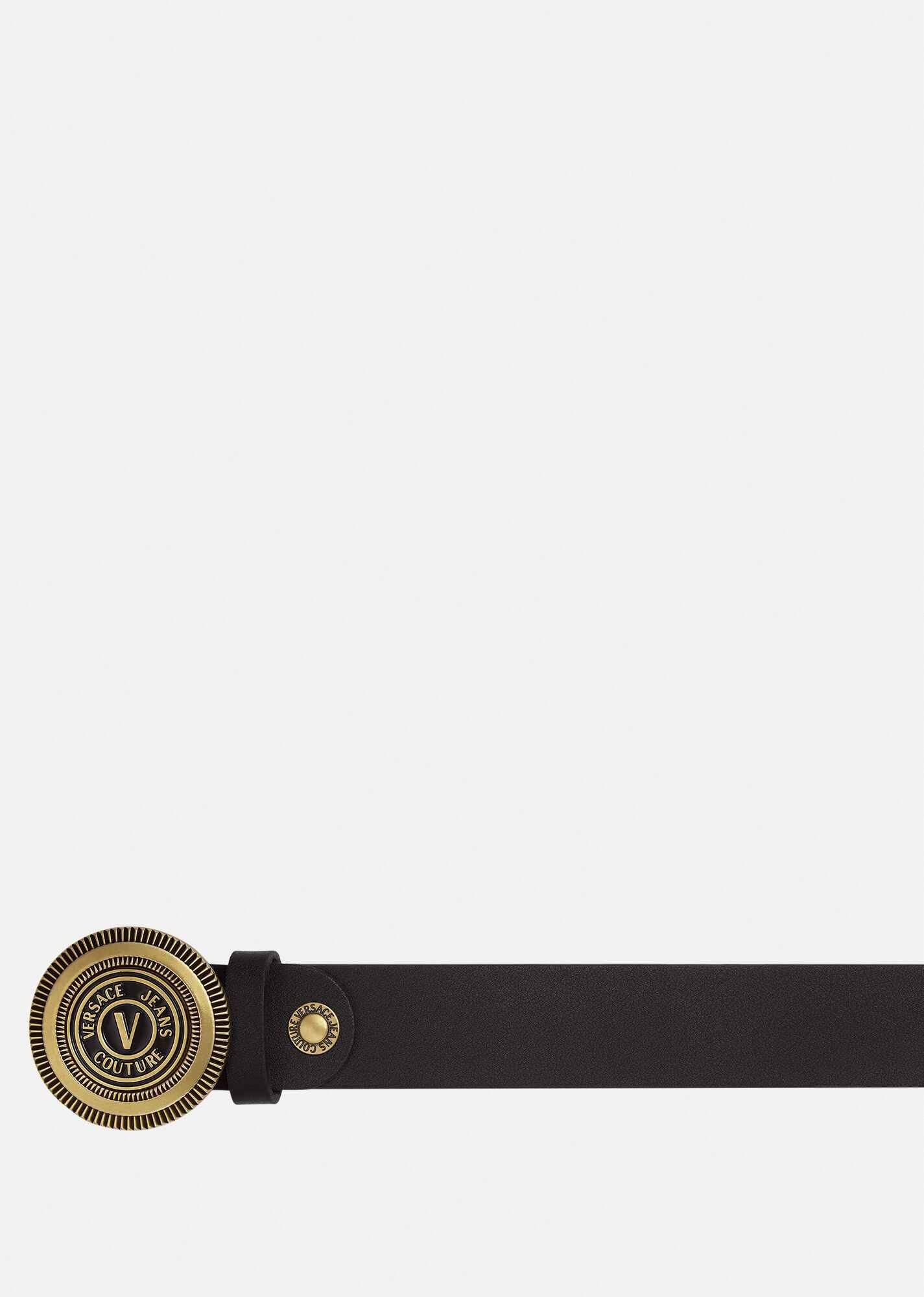 V-Emblem Round Buckle Belt - 2