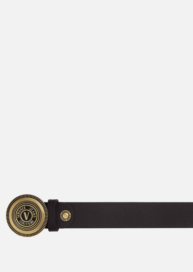 VERSACE JEANS COUTURE V-Emblem Round Buckle Belt outlook