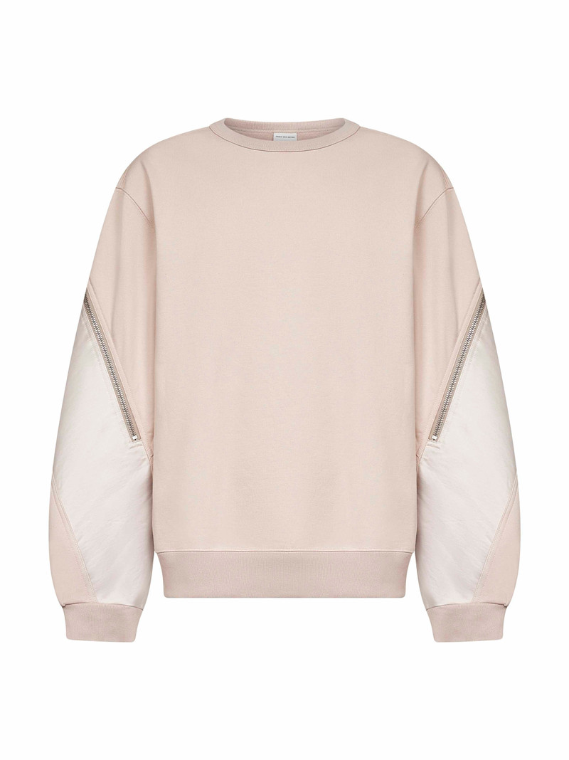 Pink contrasting panels crewneck sweatshirt 1