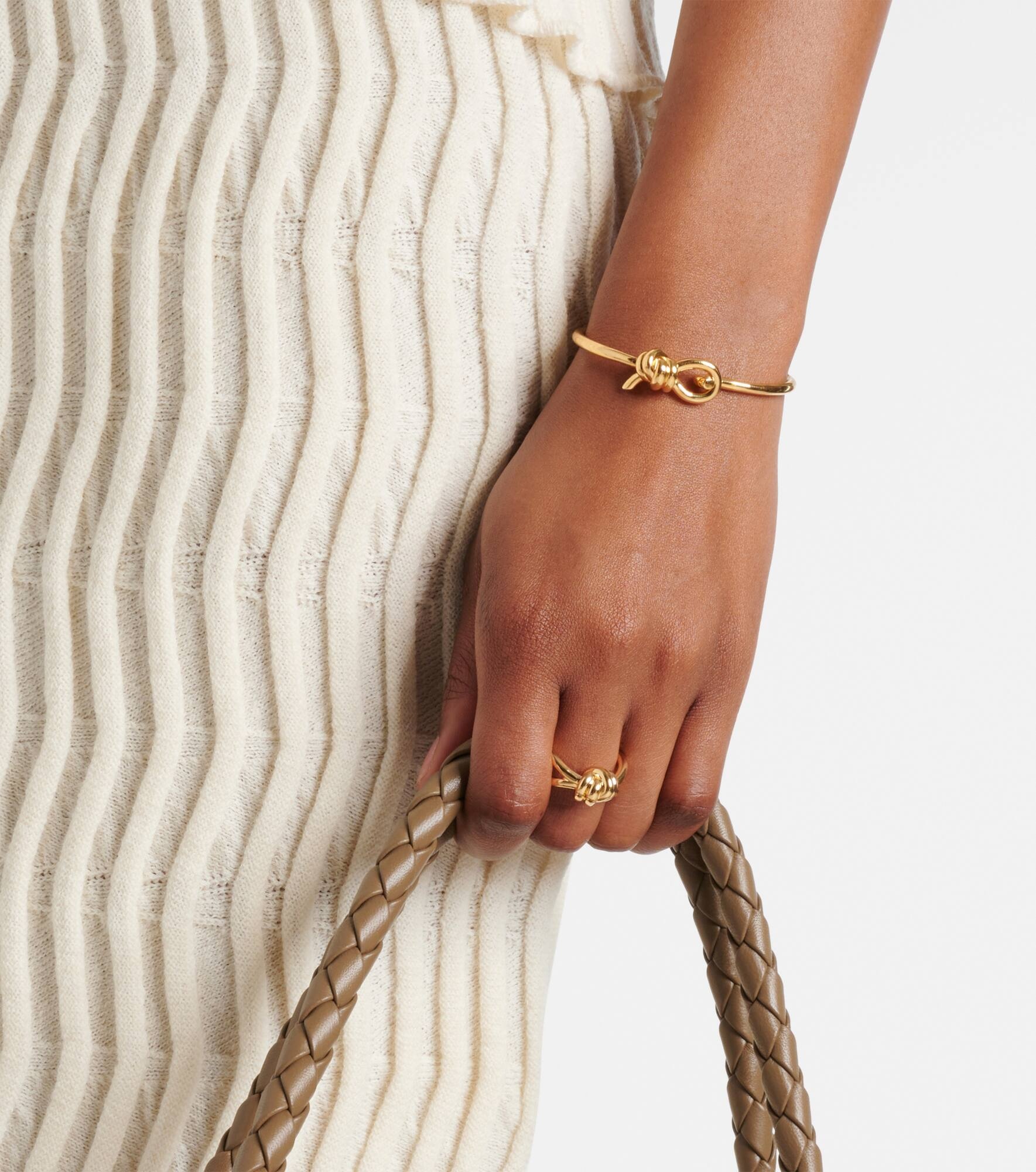 Knot gold-plated sterling silver ring - 5