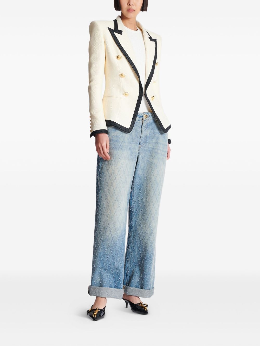 two-tone fitted jacket - 3