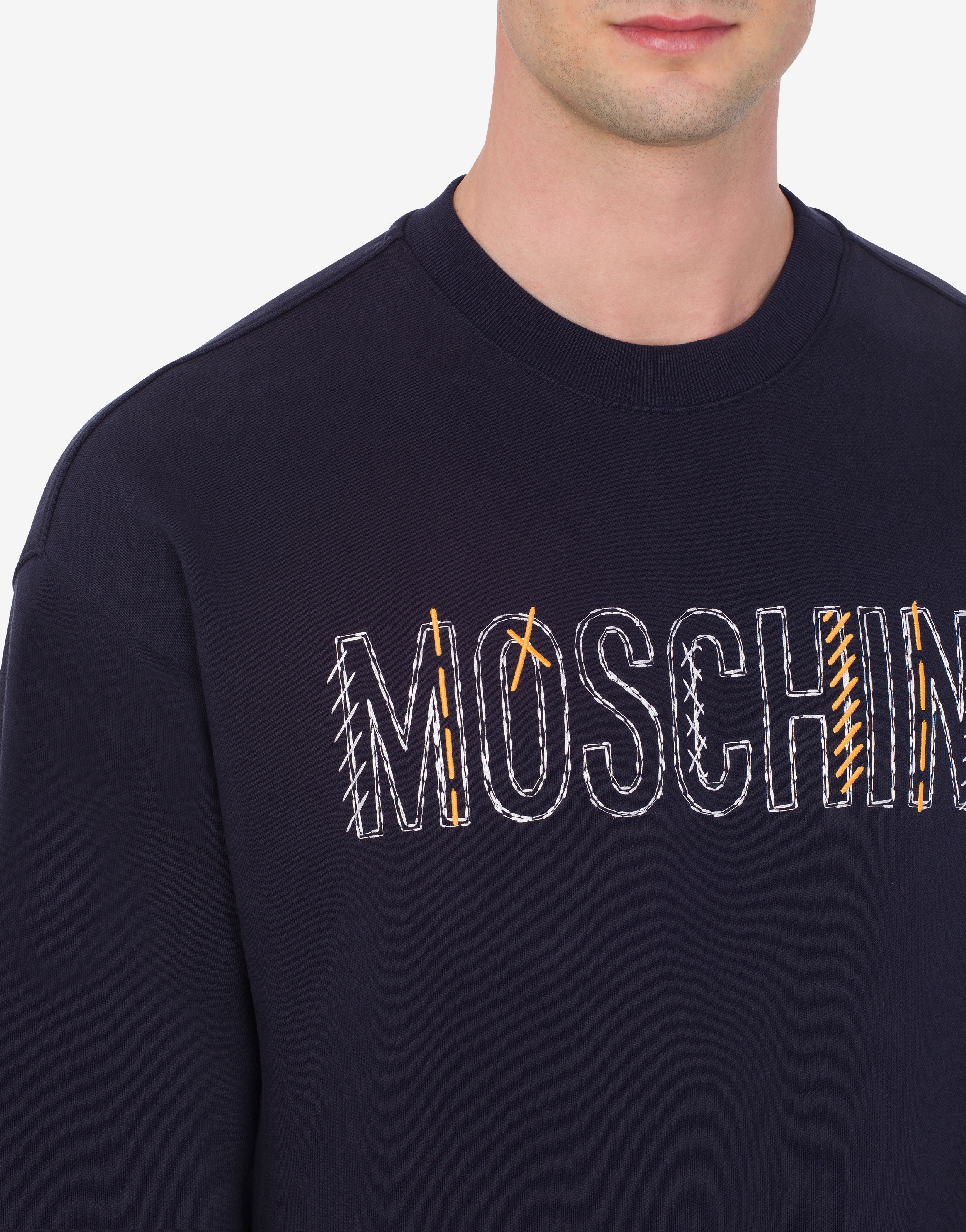 STITCHING LOGO ORGANIC COTTON SWEATSHIRT - 4