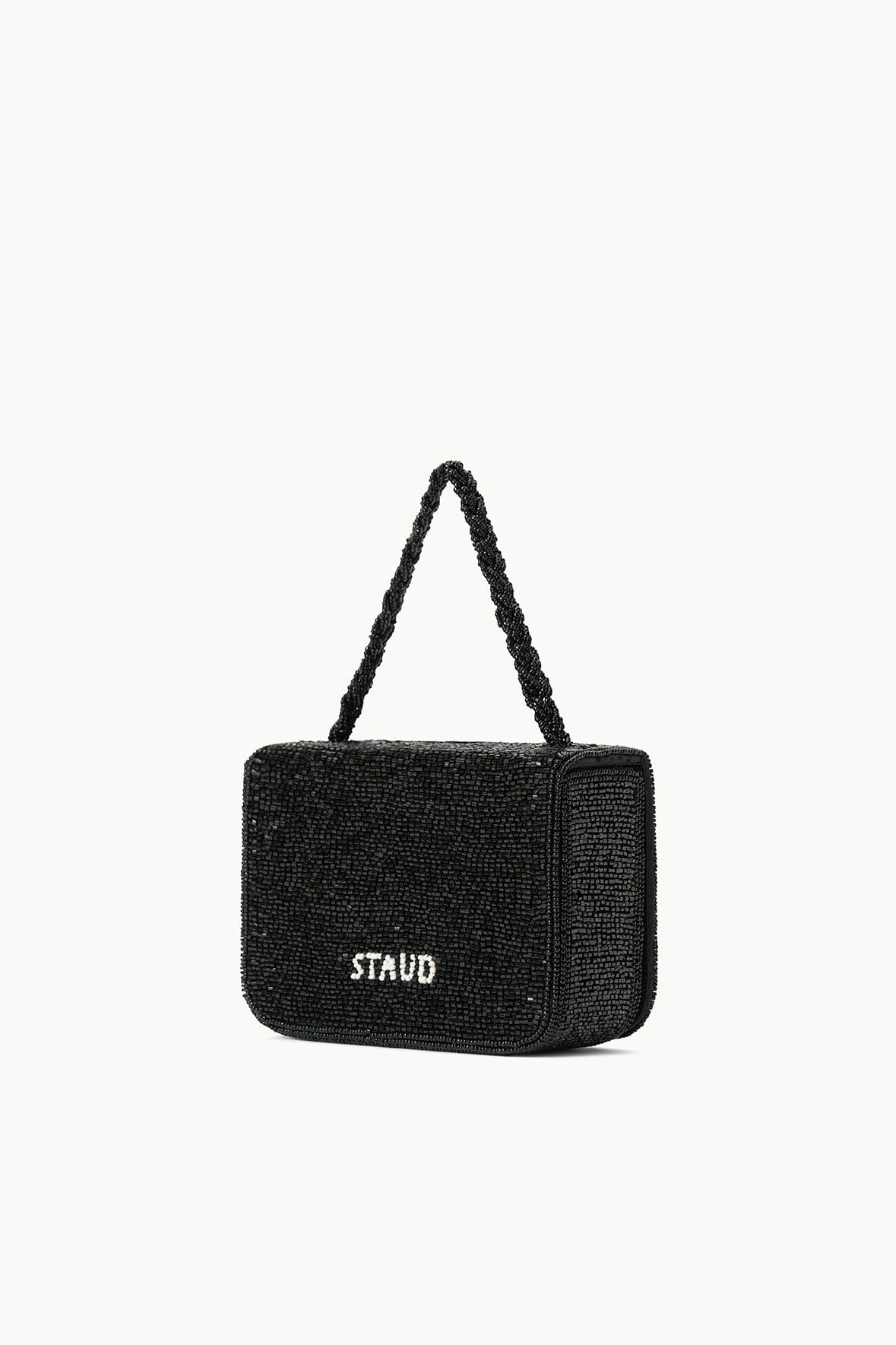 STAUD CARMEN BEADED BOX BAG BLACK - 6