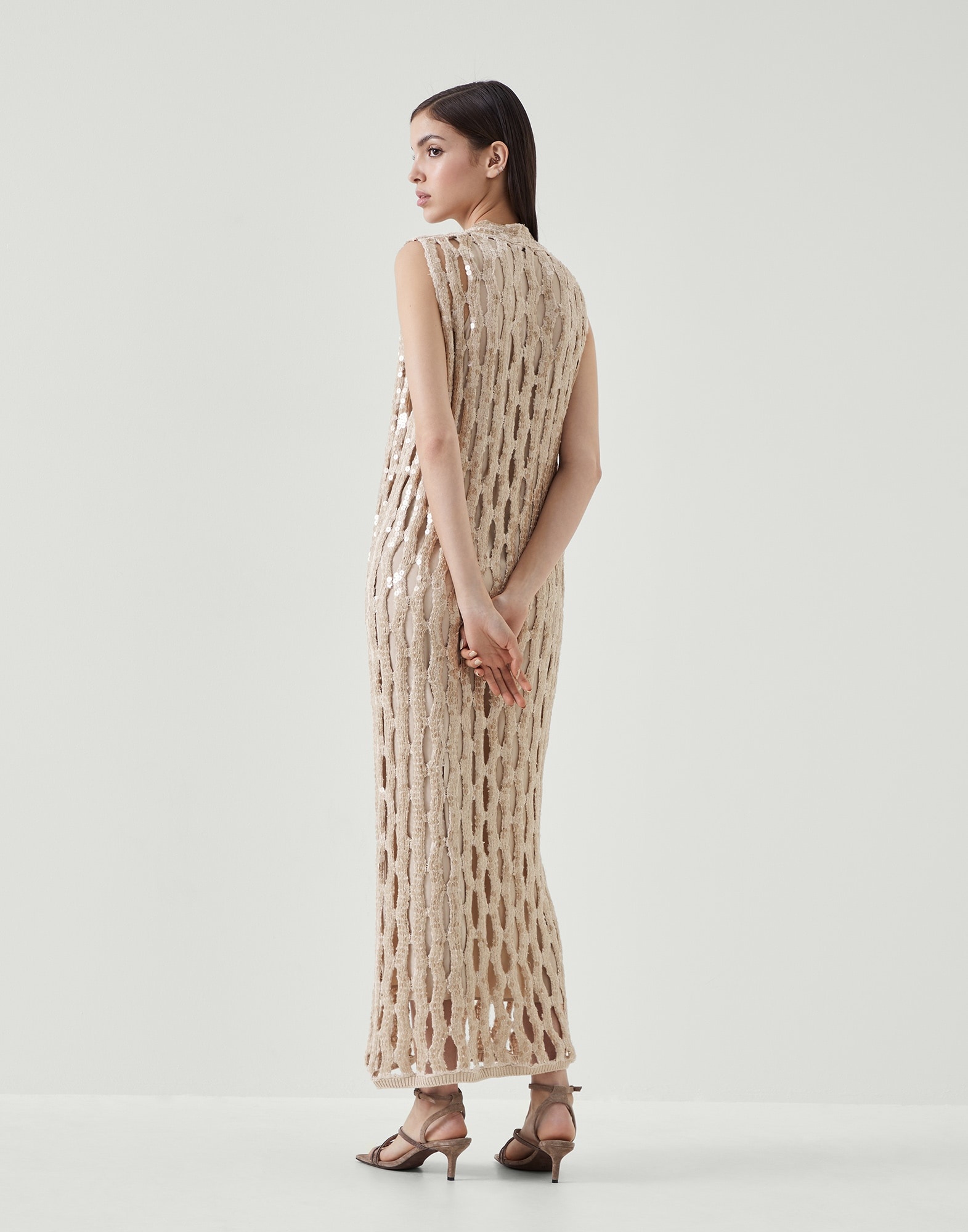 Dazzling mesh dress in linen and silk - 2