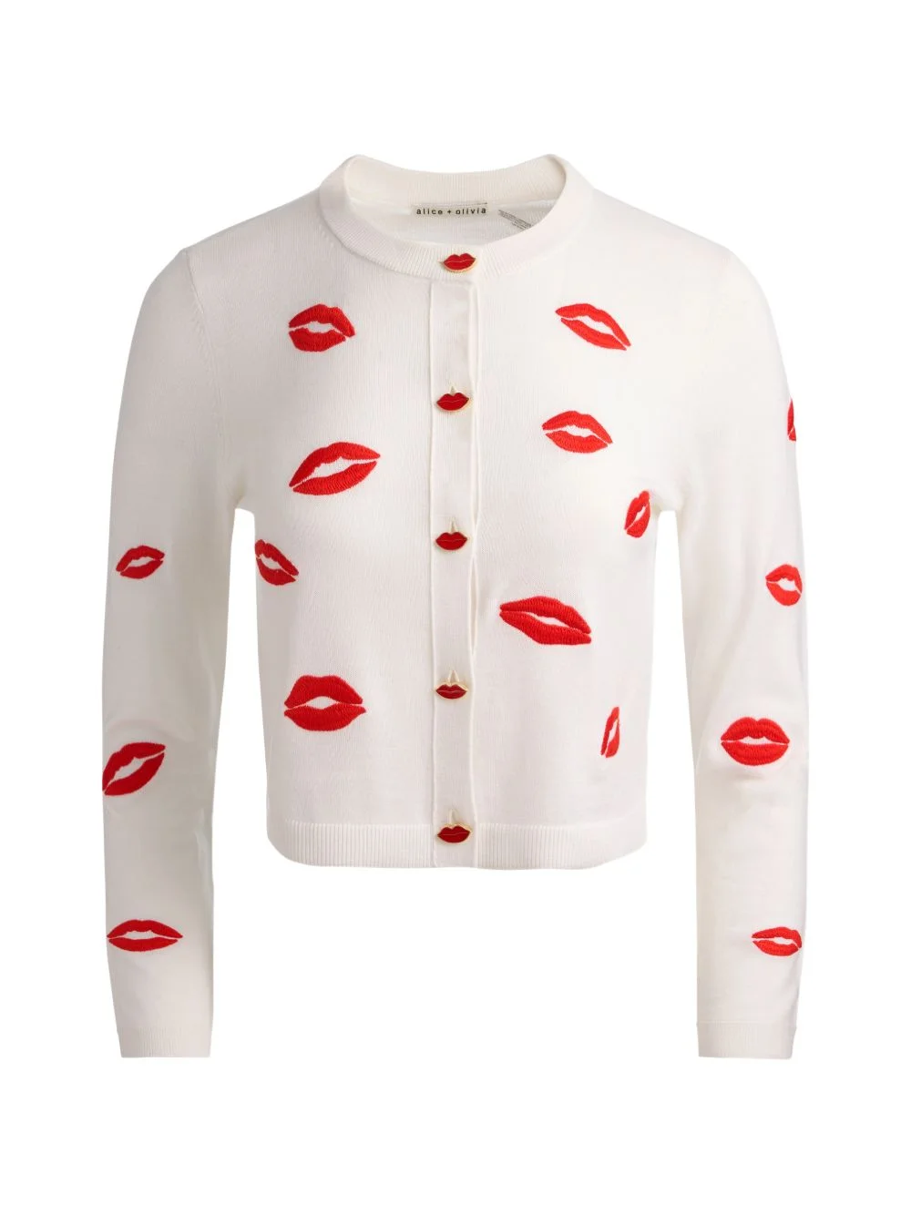 Daroda lips-print cardigan - 1