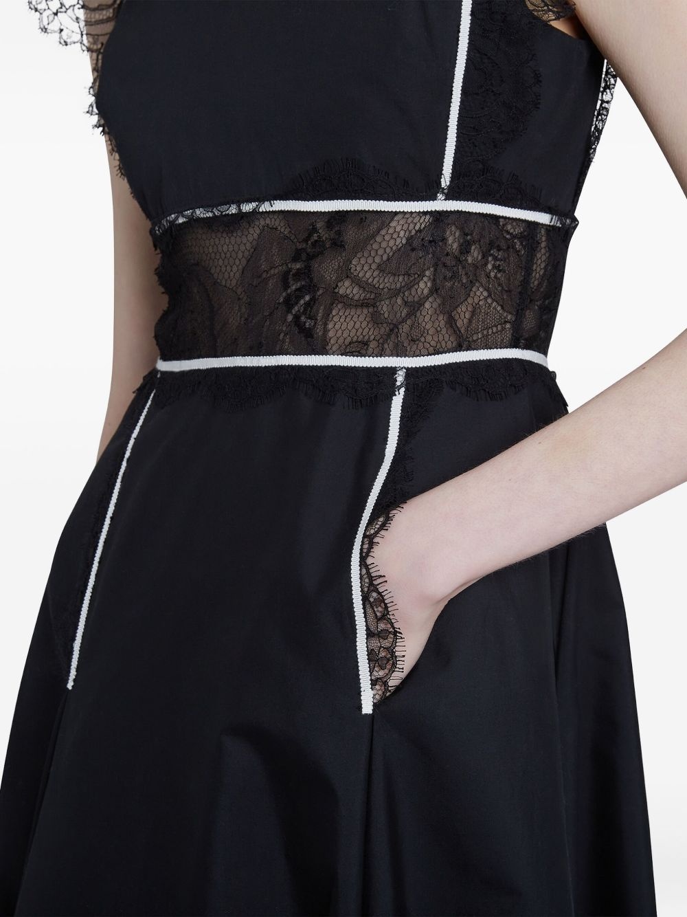 lace-insert dress - 6