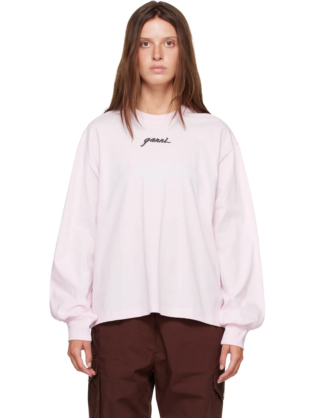 Pink Qixi Print Longsleeve Future Jersey T-shirt - 1